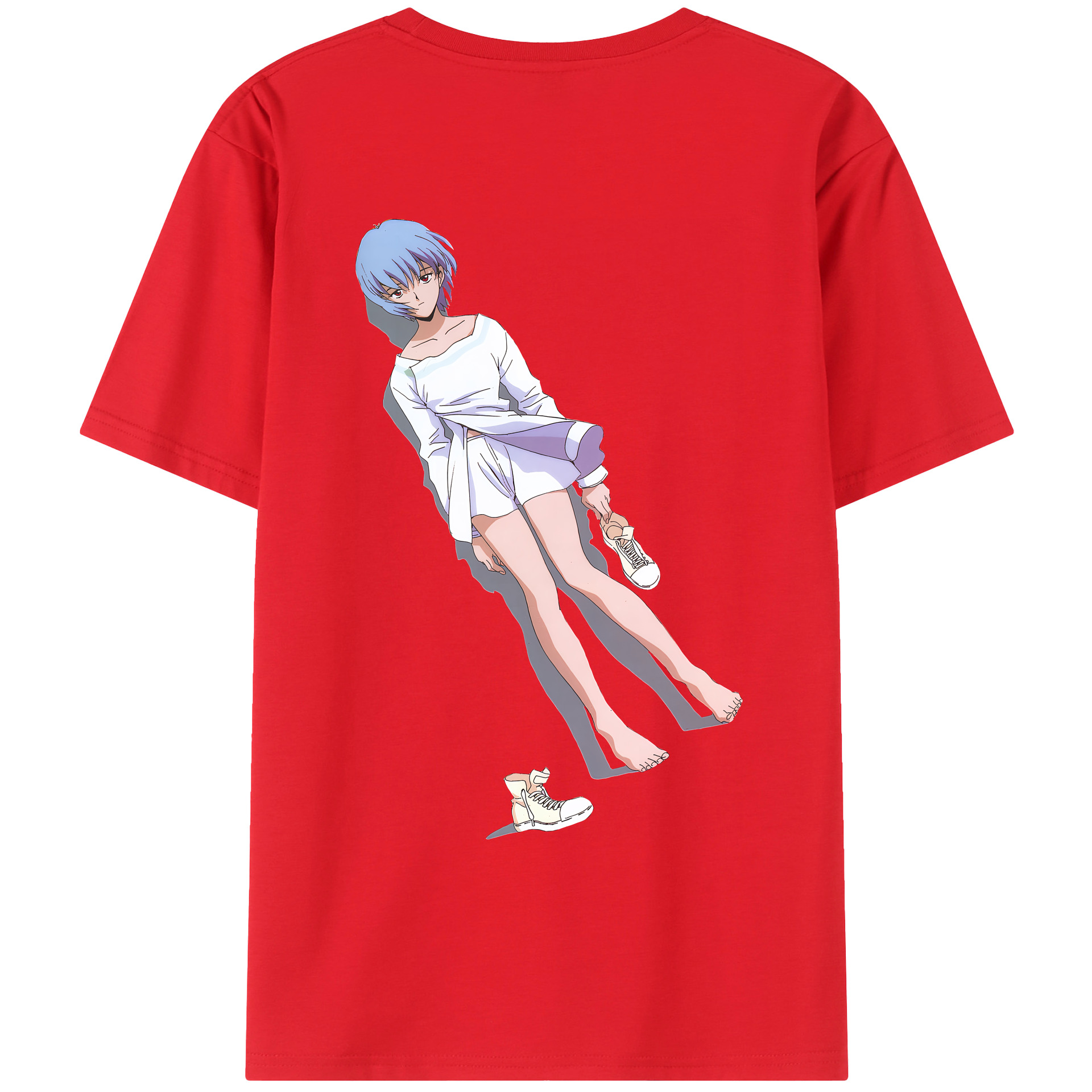 （画像用） EVA 新世紀エヴァンゲリオン 綿100％ メンズ半袖Tシャツ（バックプリント） 通気性
