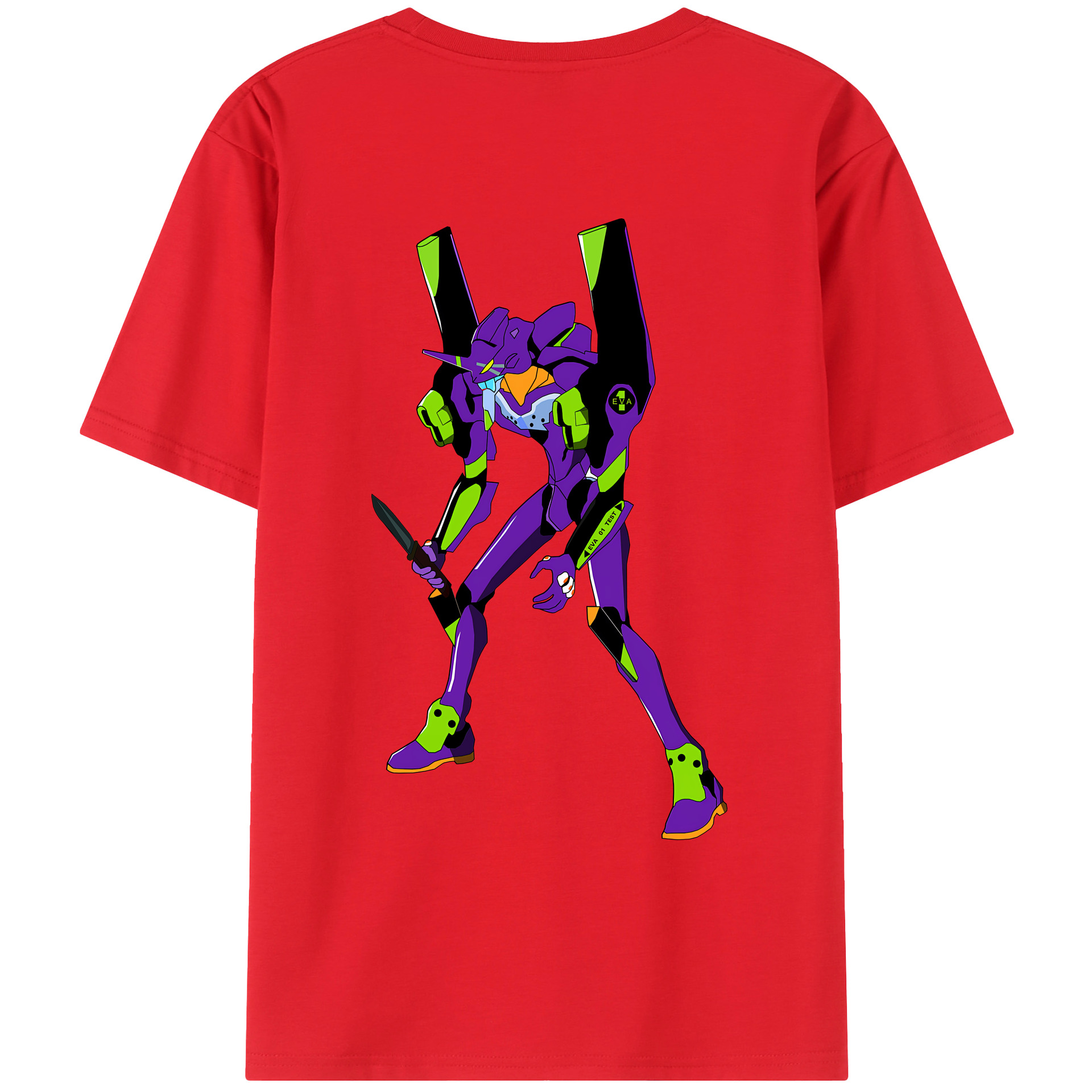 （画像用） EVA 新世紀エヴァンゲリオン 綿100％ メンズ半袖Tシャツ（バックプリント） 通気性