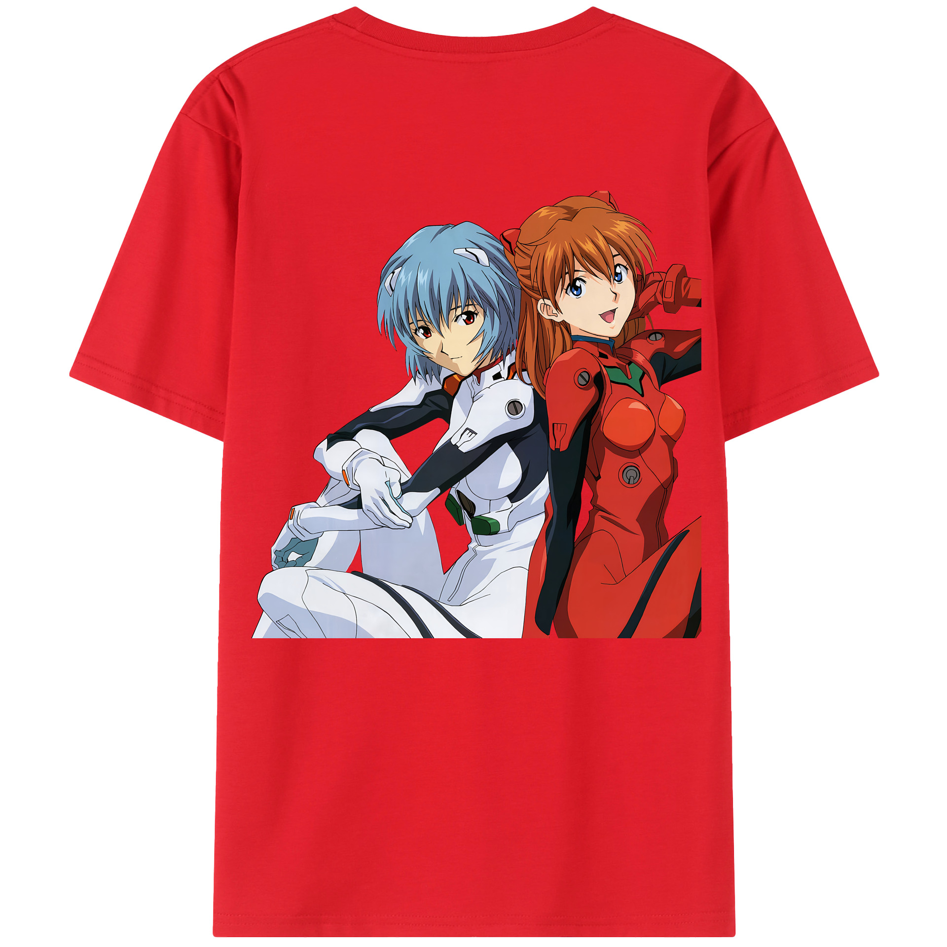 （画像用） EVA 新世紀エヴァンゲリオン 綿100％ メンズ半袖Tシャツ（バックプリント） 通気性