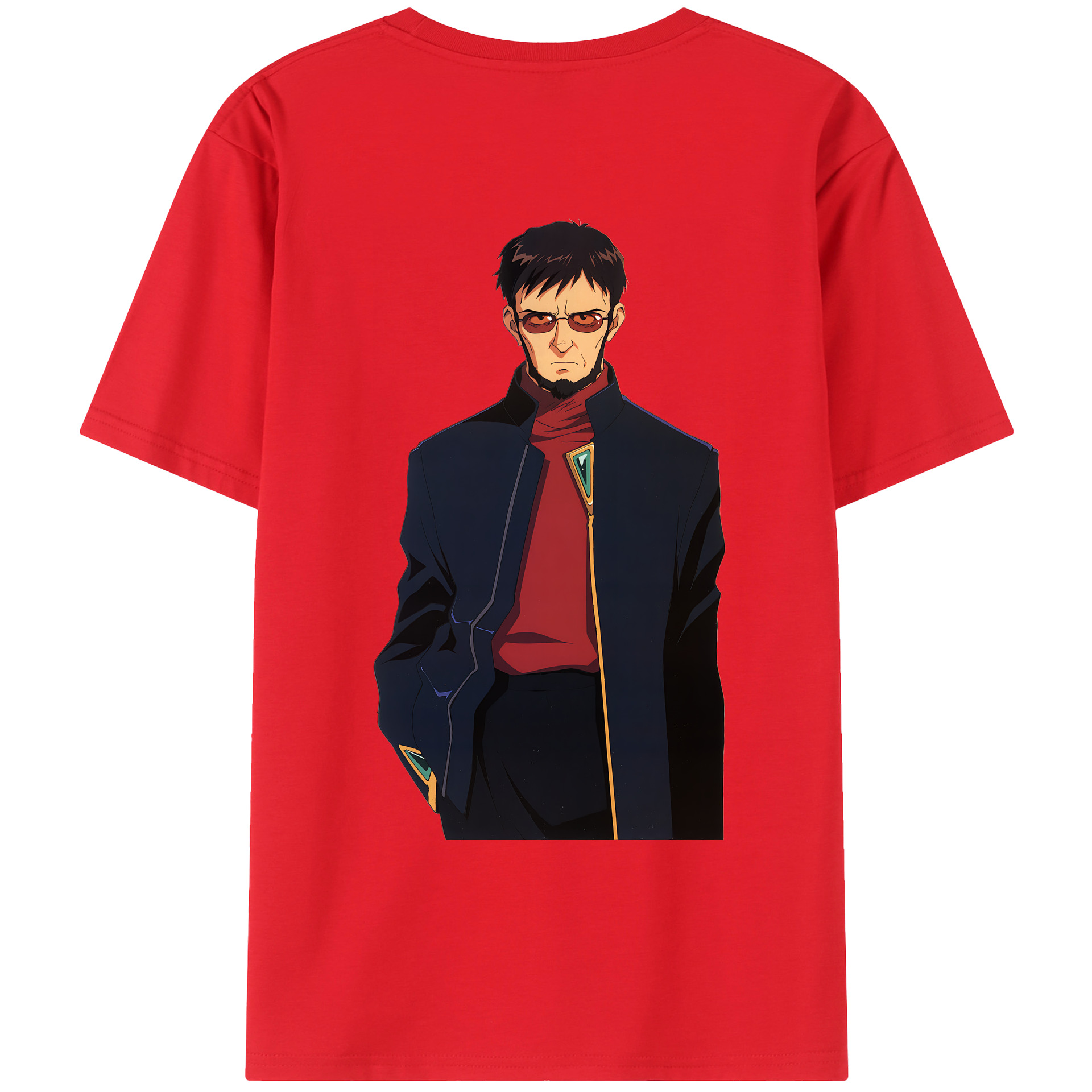 （画像用） EVA 新世紀エヴァンゲリオン 綿100％ メンズ半袖Tシャツ（バックプリント） 通気性