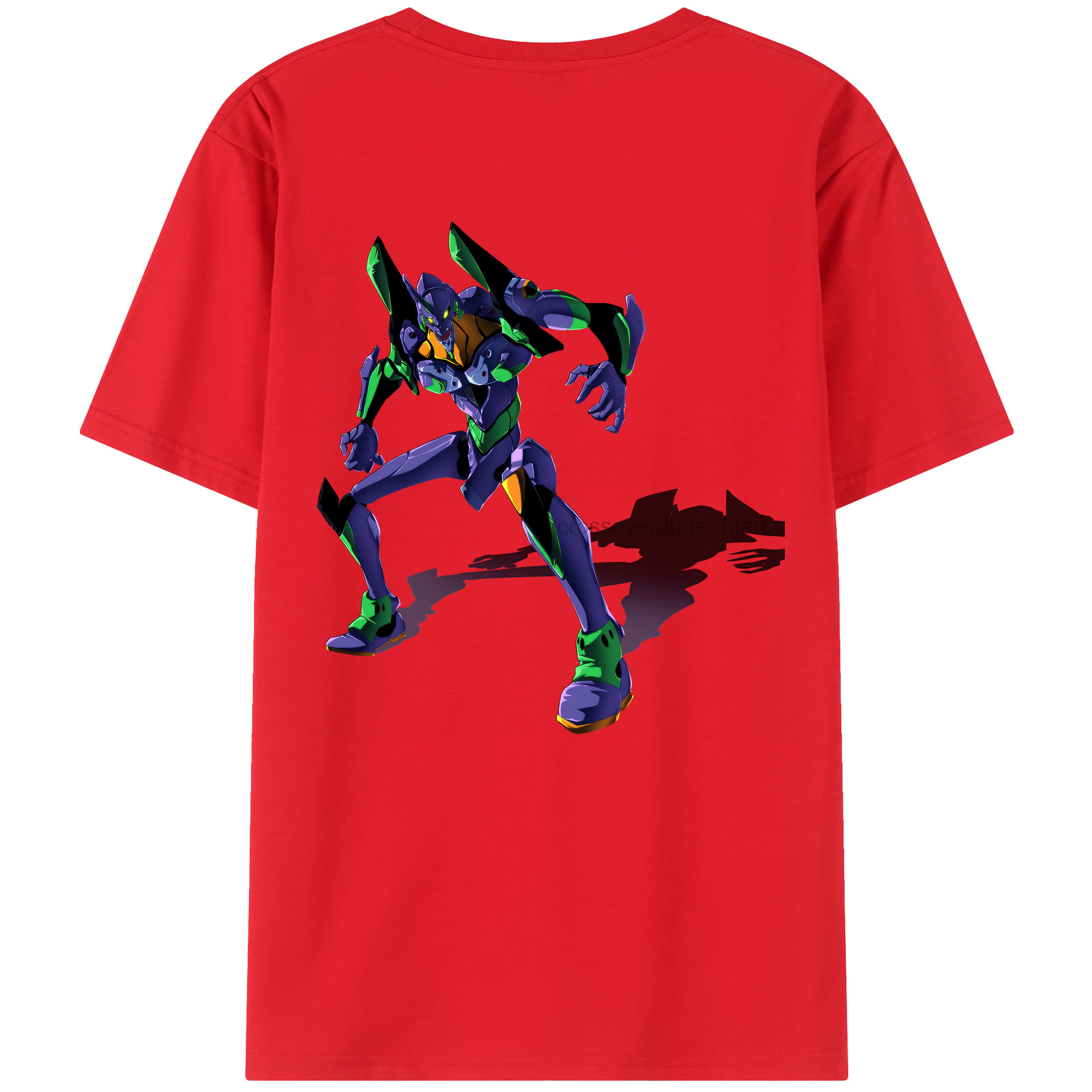 （画像用） EVA 新世紀エヴァンゲリオン 綿100％ メンズ半袖Tシャツ（バックプリント） 通気性