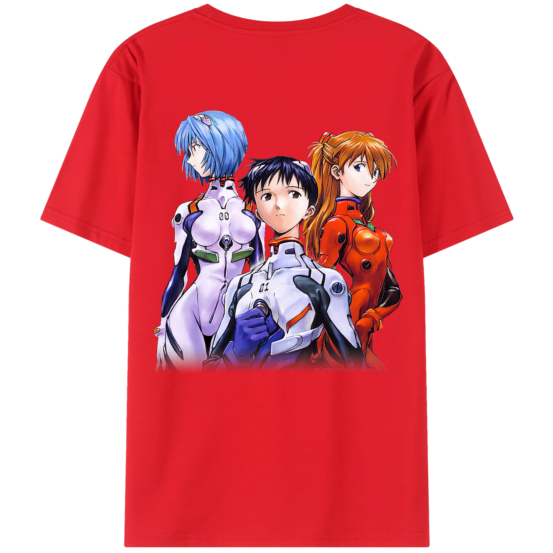 （画像用） EVA 新世紀エヴァンゲリオン 綿100％ メンズ半袖Tシャツ（バックプリント） 通気性