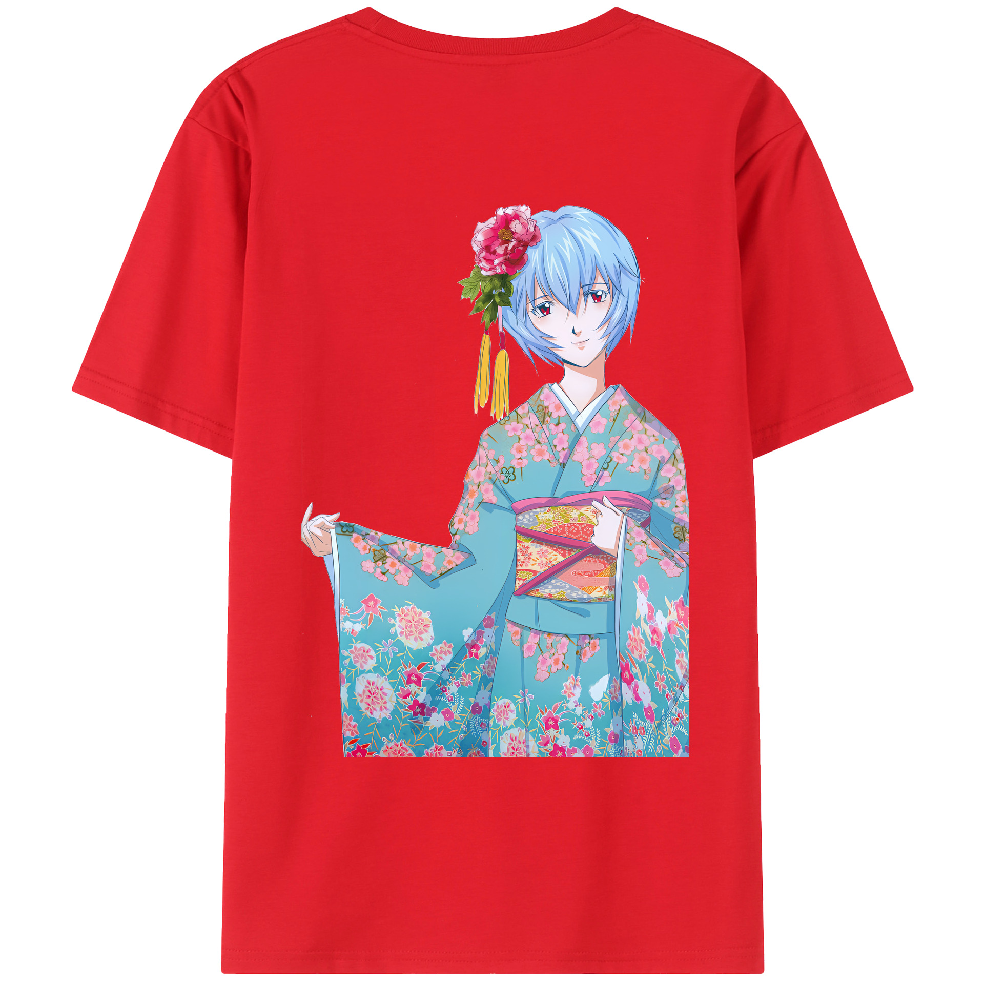 （画像用） EVA 新世紀エヴァンゲリオン 綿100％ メンズ半袖Tシャツ（バックプリント） 通気性