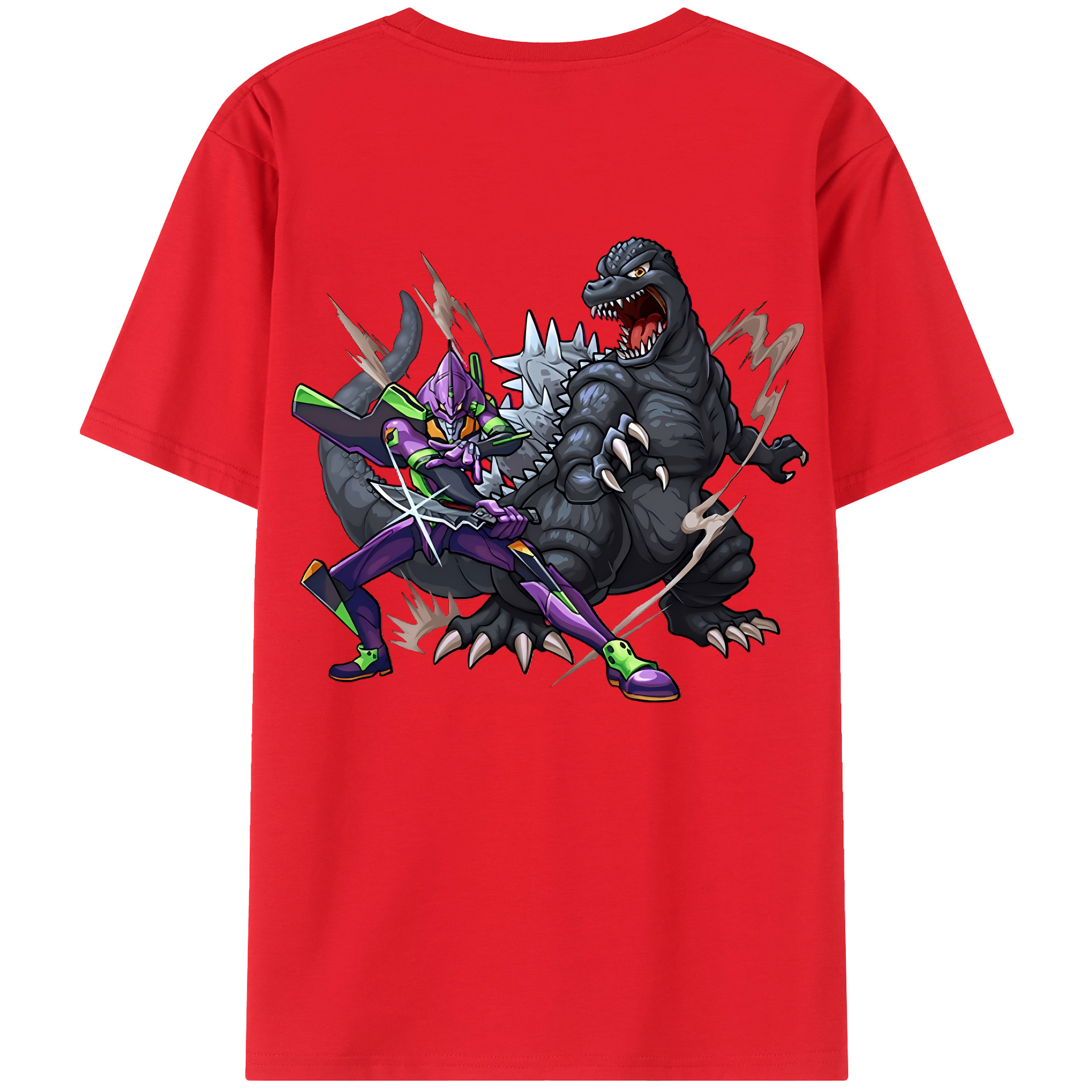 （画像用） EVA 新世紀エヴァンゲリオン 綿100％ メンズ半袖Tシャツ（バックプリント） 通気性