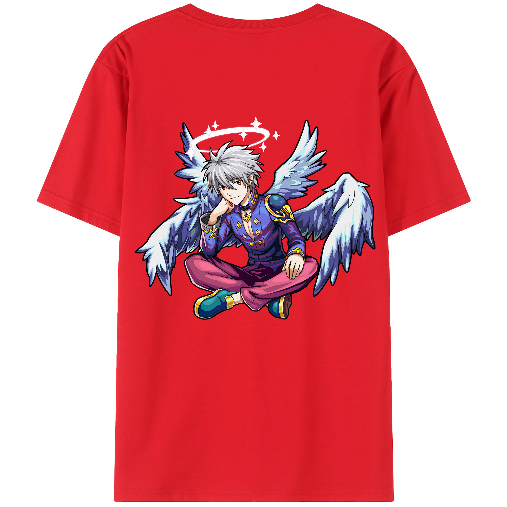 （画像用） EVA 新世紀エヴァンゲリオン 綿100％ メンズ半袖Tシャツ（バックプリント） 通気性