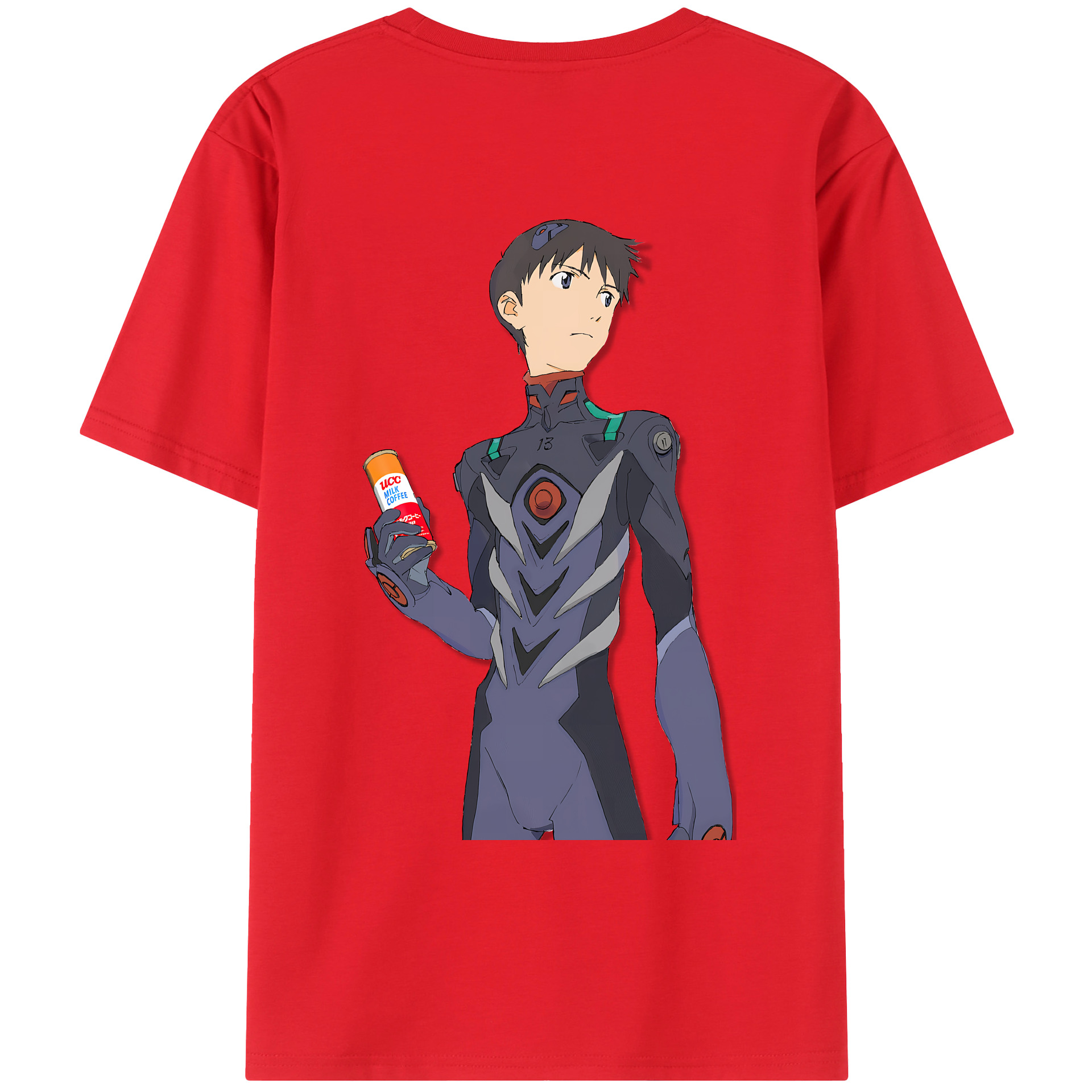 （画像用） EVA 新世紀エヴァンゲリオン 綿100％ メンズ半袖Tシャツ（バックプリント） 通気性