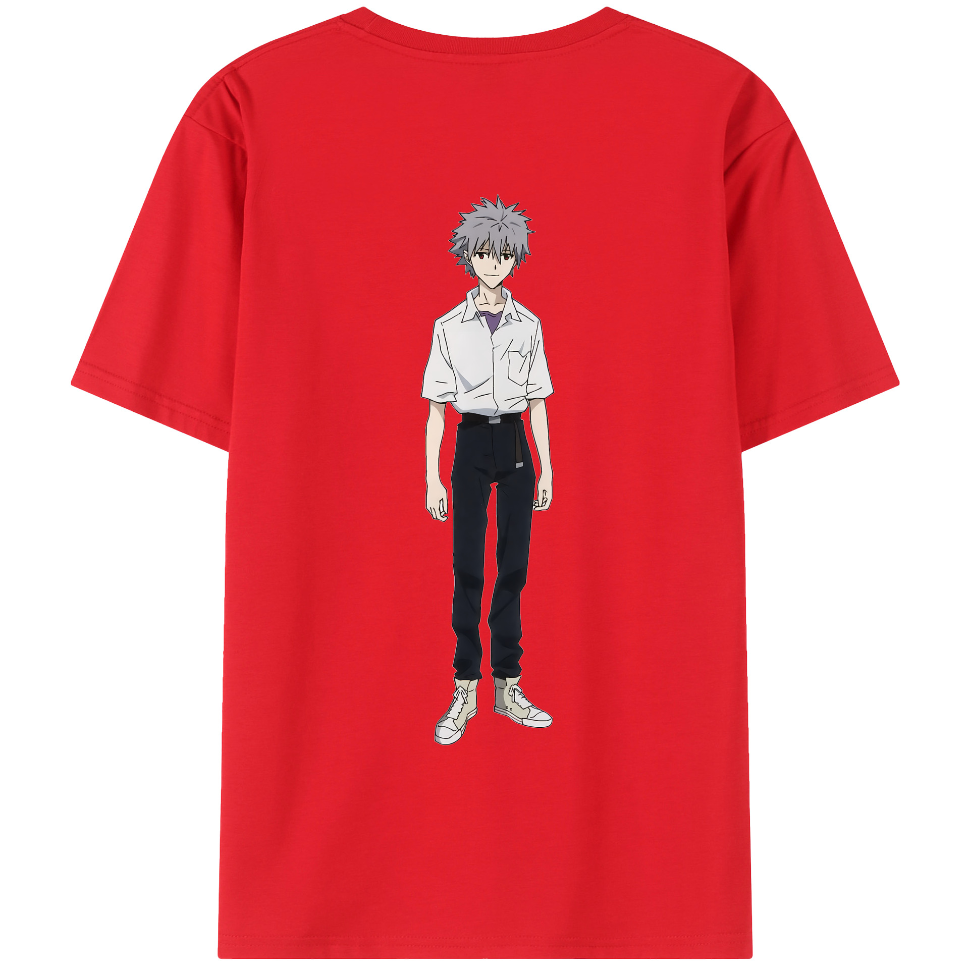 （画像用） EVA 新世紀エヴァンゲリオン 綿100％ メンズ半袖Tシャツ（バックプリント） 通気性