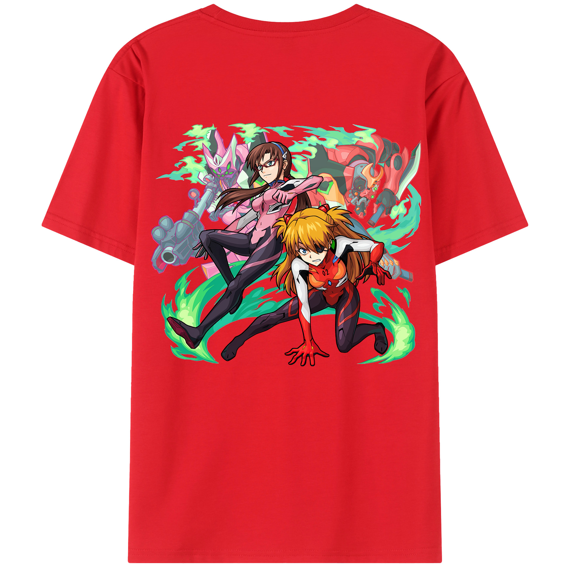 （画像用） EVA 新世紀エヴァンゲリオン 綿100％ メンズ半袖Tシャツ（バックプリント） 通気性