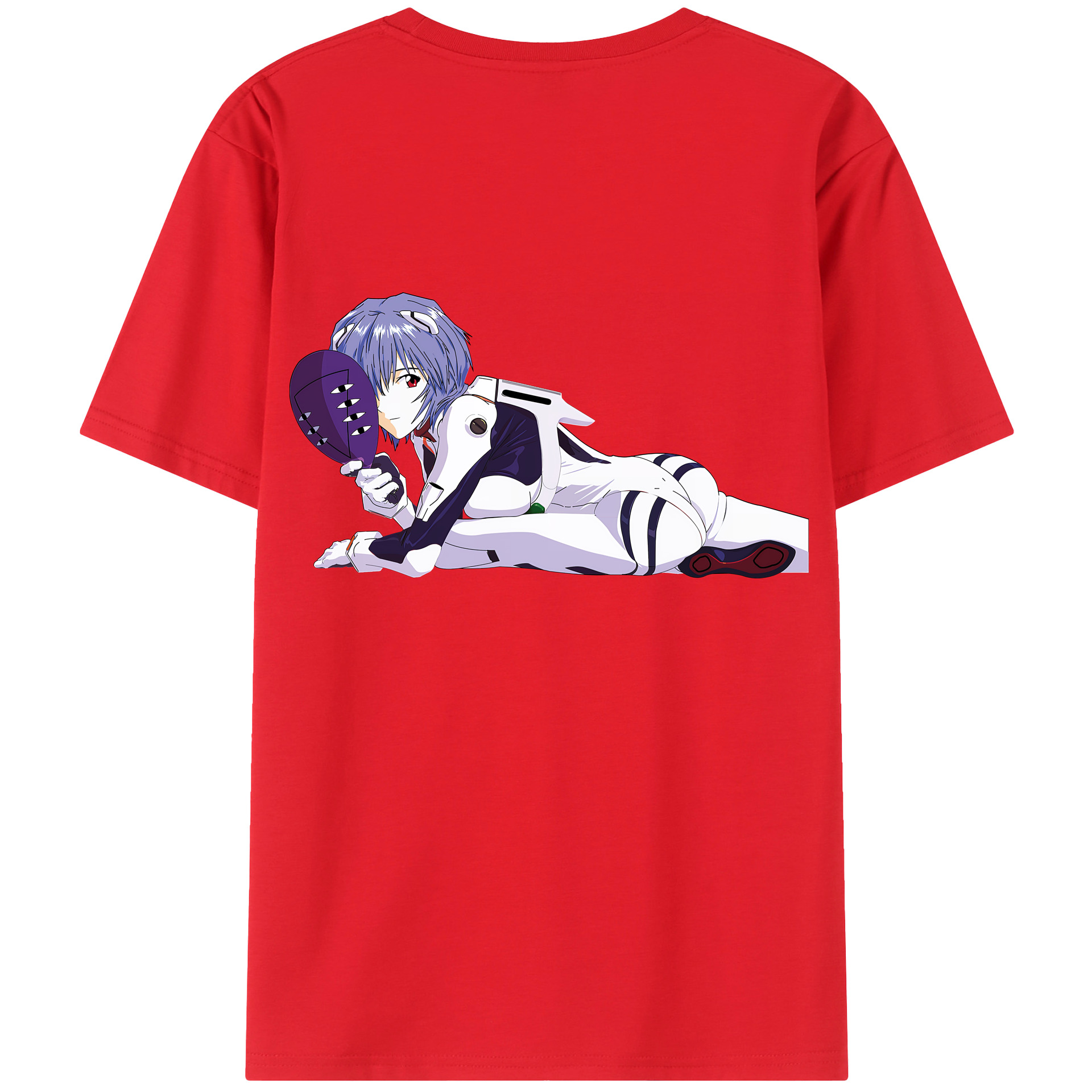 （画像用） EVA 新世紀エヴァンゲリオン 綿100％ メンズ半袖Tシャツ（バックプリント） 通気性