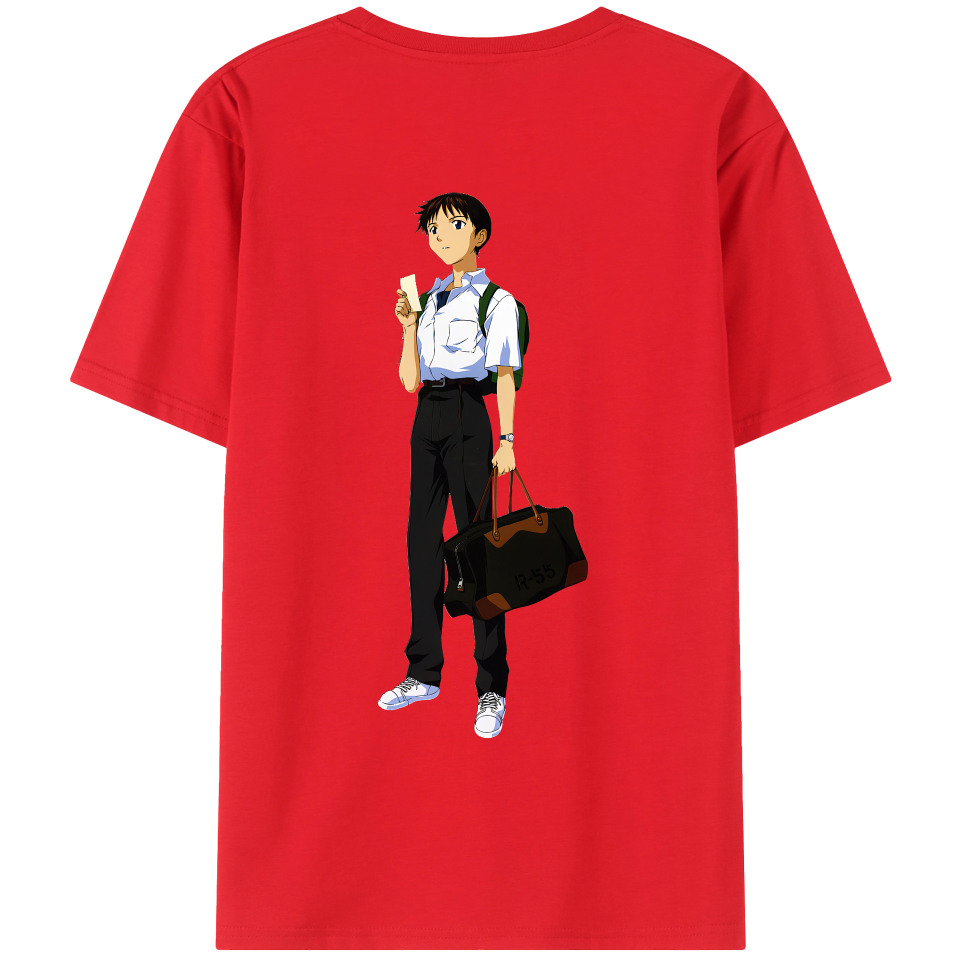 （画像用） EVA 新世紀エヴァンゲリオン 綿100％ メンズ半袖Tシャツ（バックプリント） 通気性