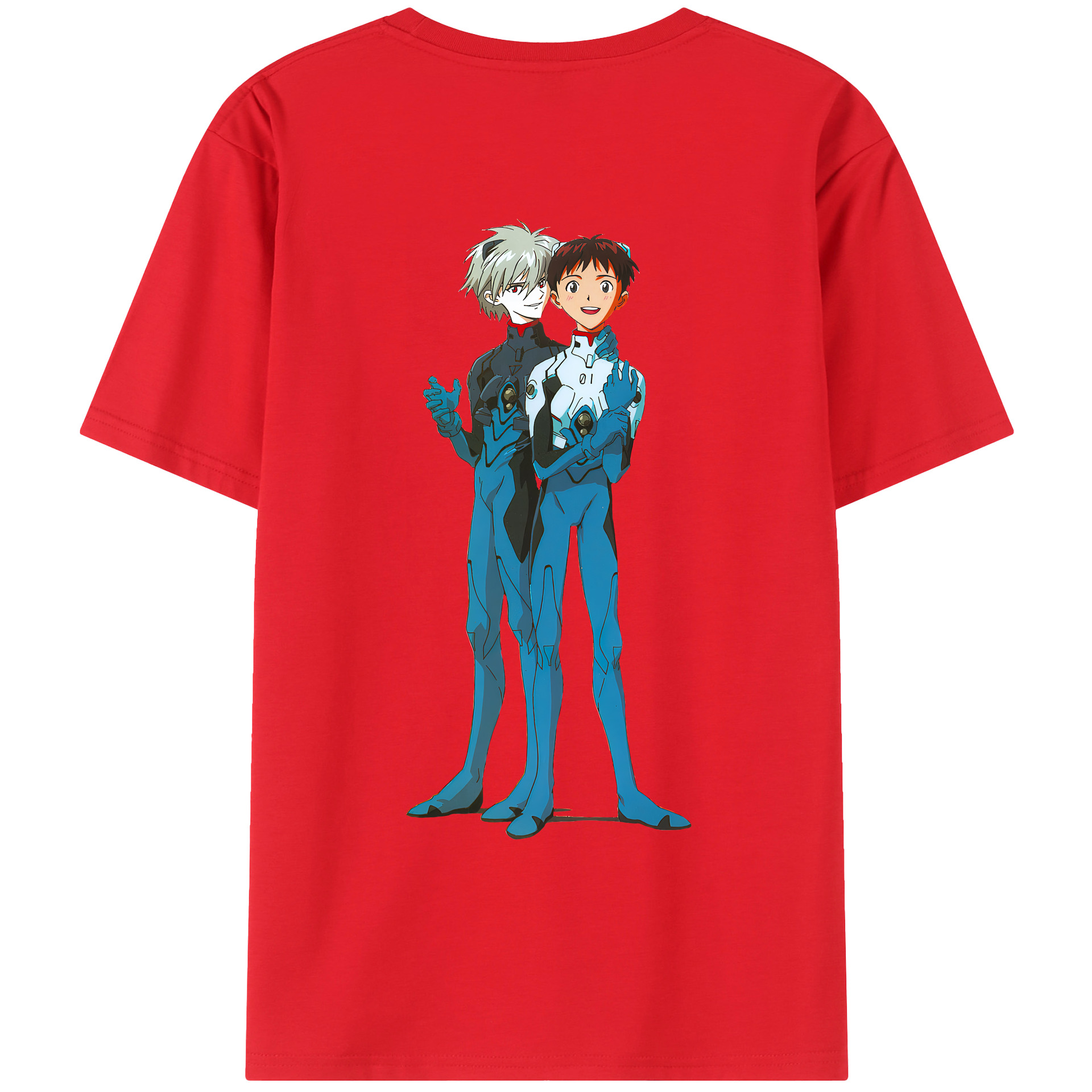 （画像用） EVA 新世紀エヴァンゲリオン 綿100％ メンズ半袖Tシャツ（バックプリント） 通気性
