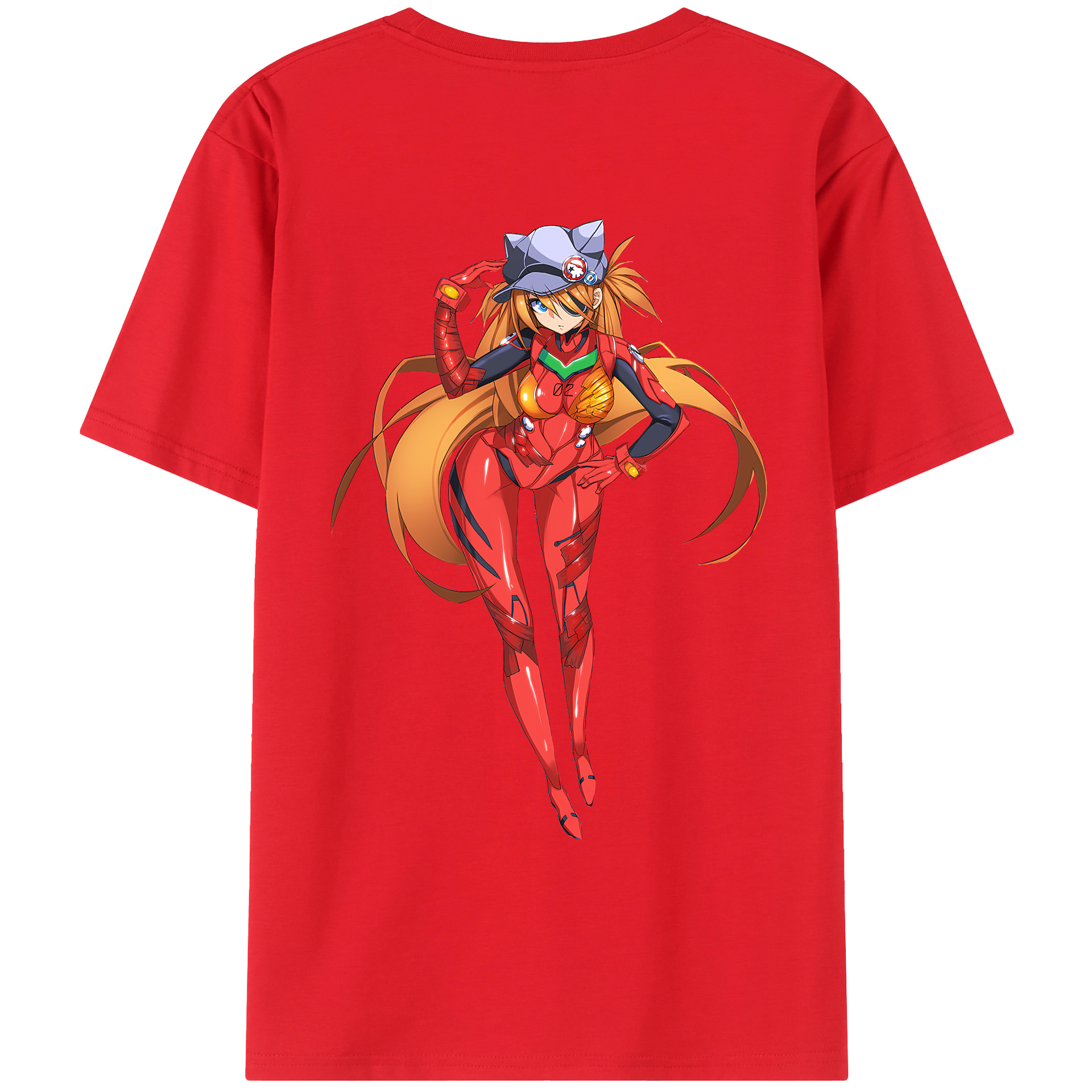 （画像用） EVA 新世紀エヴァンゲリオン 綿100％ メンズ半袖Tシャツ（バックプリント） 通気性