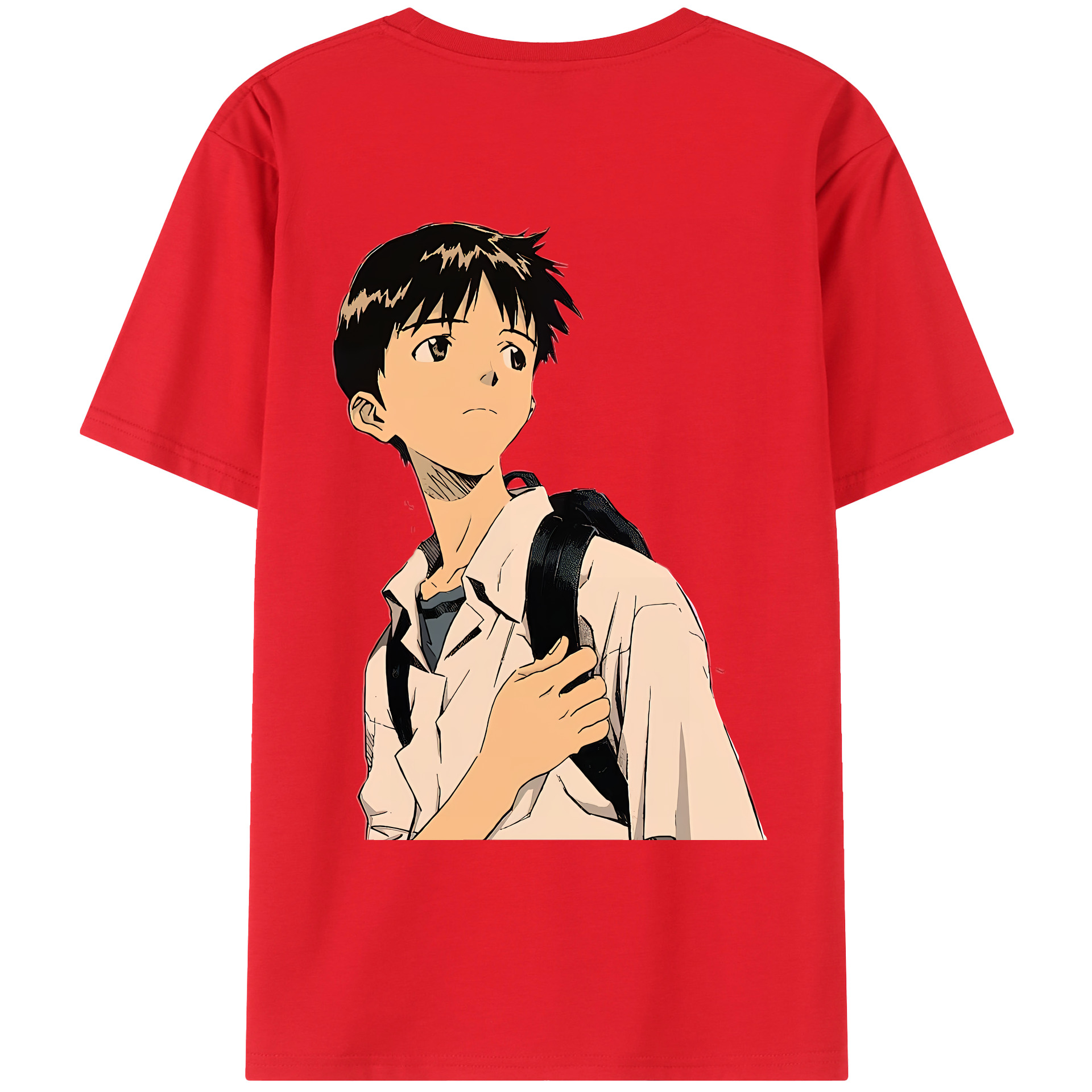 （画像用） EVA 新世紀エヴァンゲリオン 綿100％ メンズ半袖Tシャツ（バックプリント） 通気性