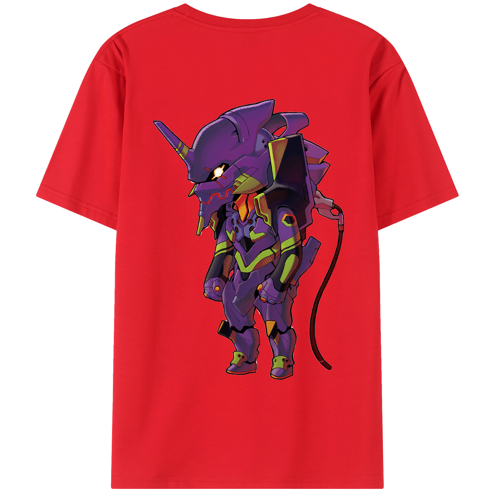 （画像用） EVA 新世紀エヴァンゲリオン 綿100％ メンズ半袖Tシャツ（バックプリント） 通気性