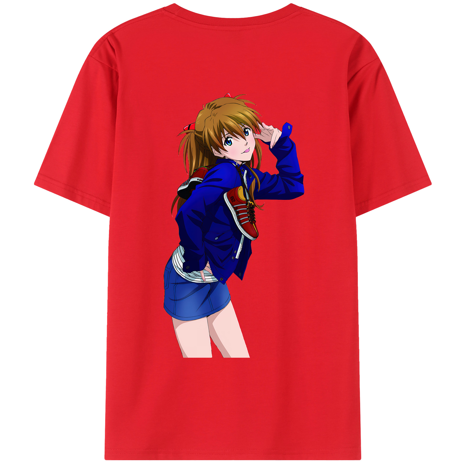 （画像用） EVA 新世紀エヴァンゲリオン 綿100％ メンズ半袖Tシャツ（バックプリント） 通気性