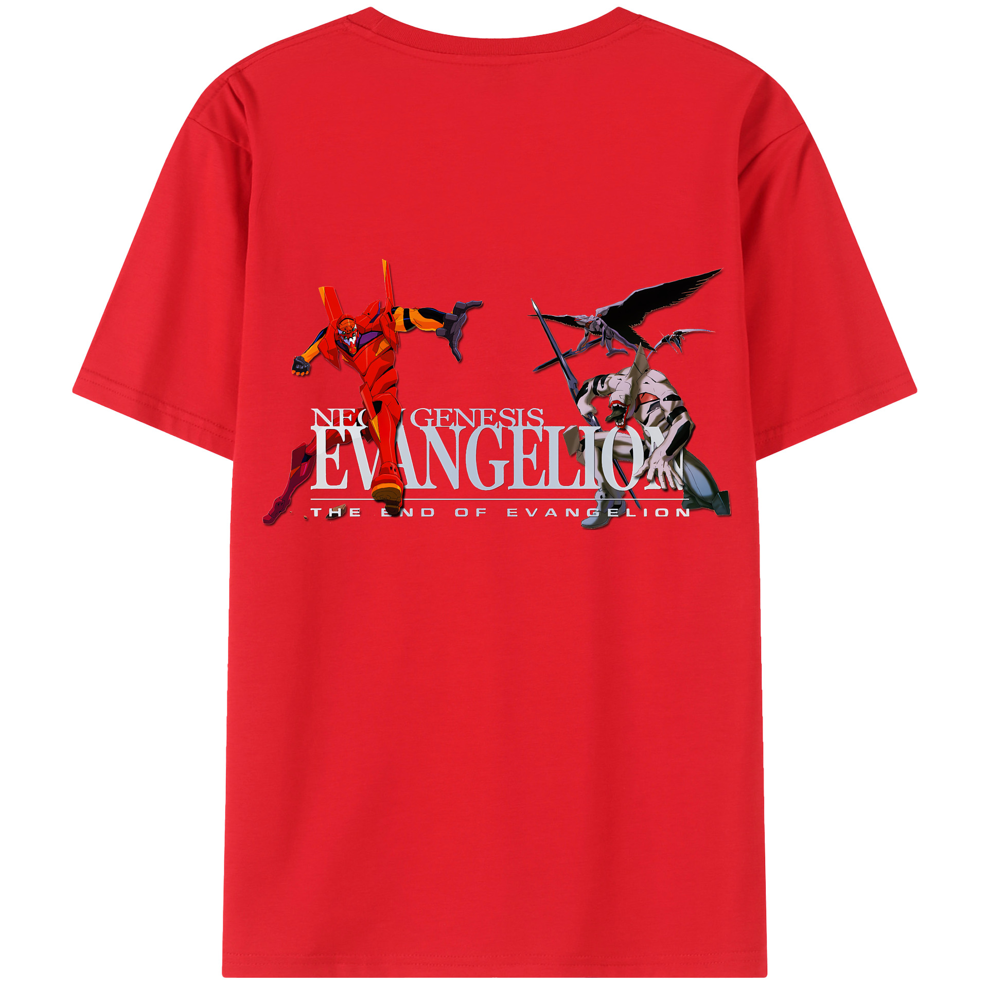 （画像用） EVA 新世紀エヴァンゲリオン 綿100％ メンズ半袖Tシャツ（バックプリント） 通気性