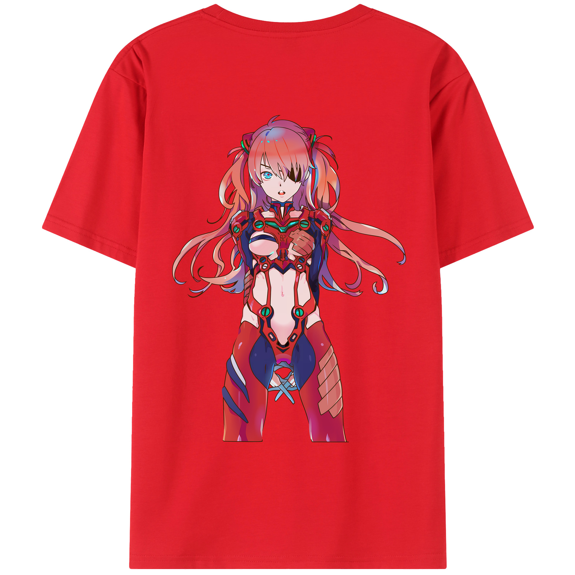 （画像用） EVA 新世紀エヴァンゲリオン 綿100％ メンズ半袖Tシャツ（バックプリント） 通気性