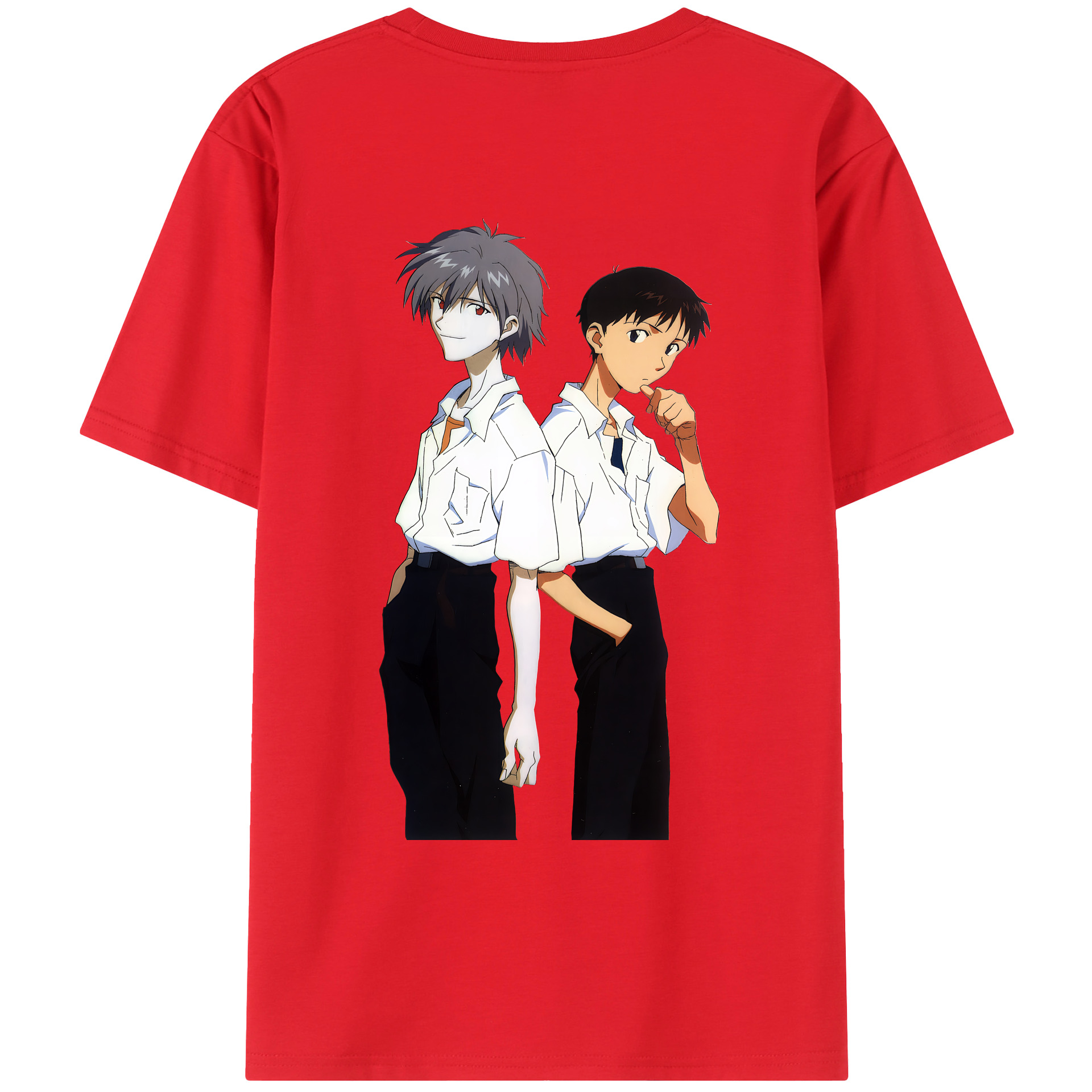 （画像用） EVA 新世紀エヴァンゲリオン 綿100％ メンズ半袖Tシャツ（バックプリント） 通気性
