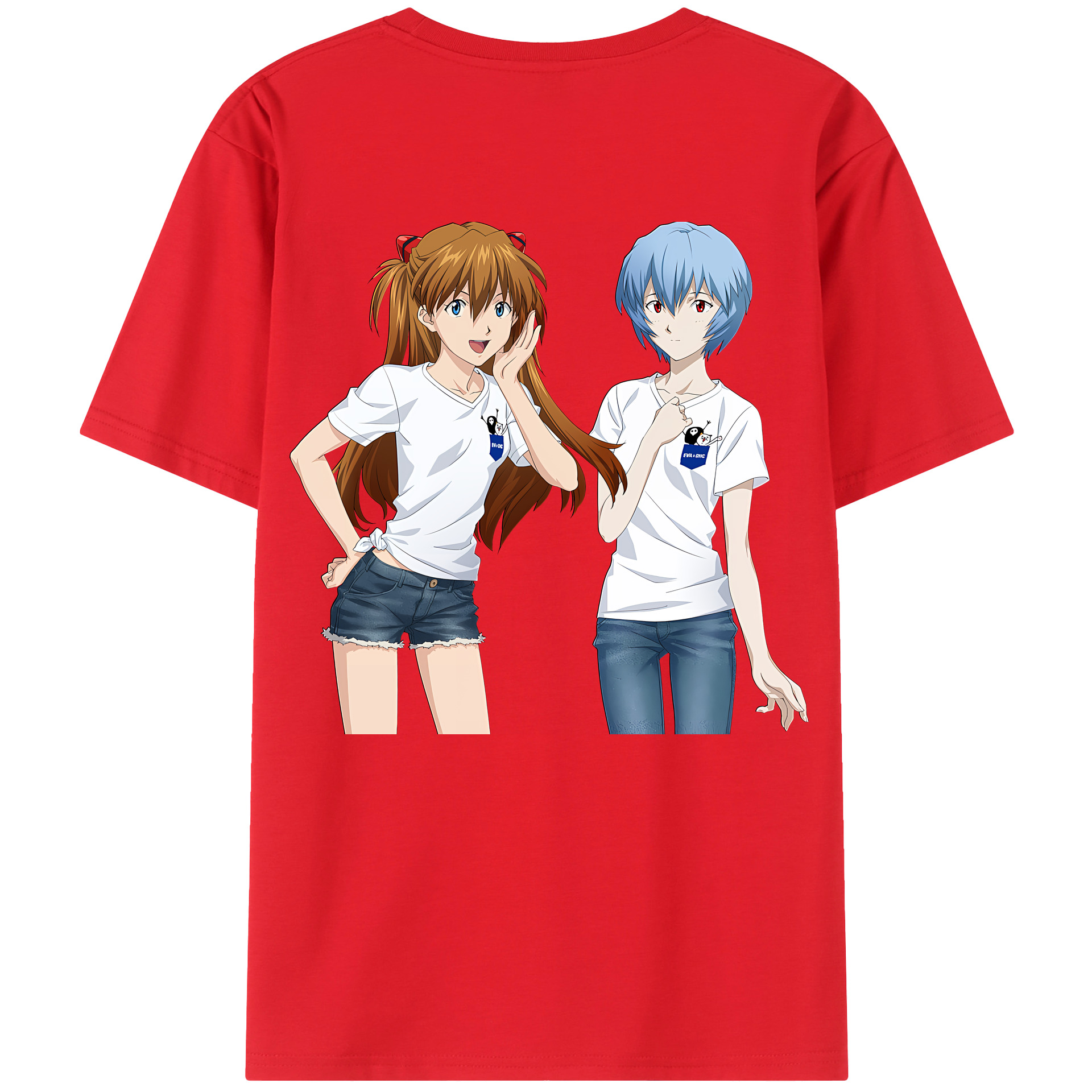（画像用） EVA 新世紀エヴァンゲリオン 綿100％ メンズ半袖Tシャツ（バックプリント） 通気性