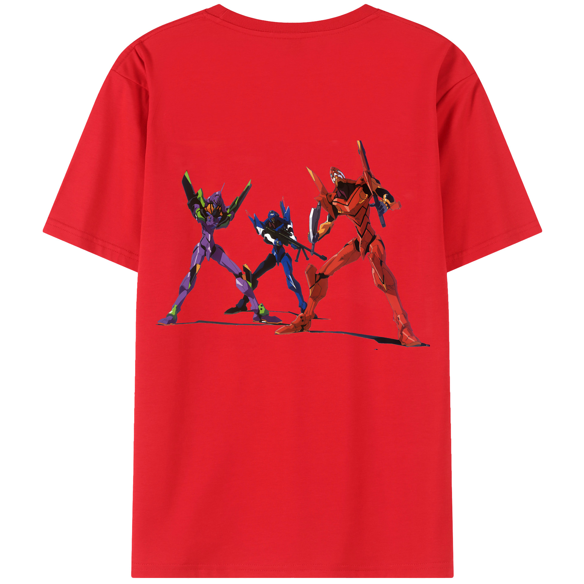 （画像用） EVA 新世紀エヴァンゲリオン 綿100％ メンズ半袖Tシャツ（バックプリント） 通気性