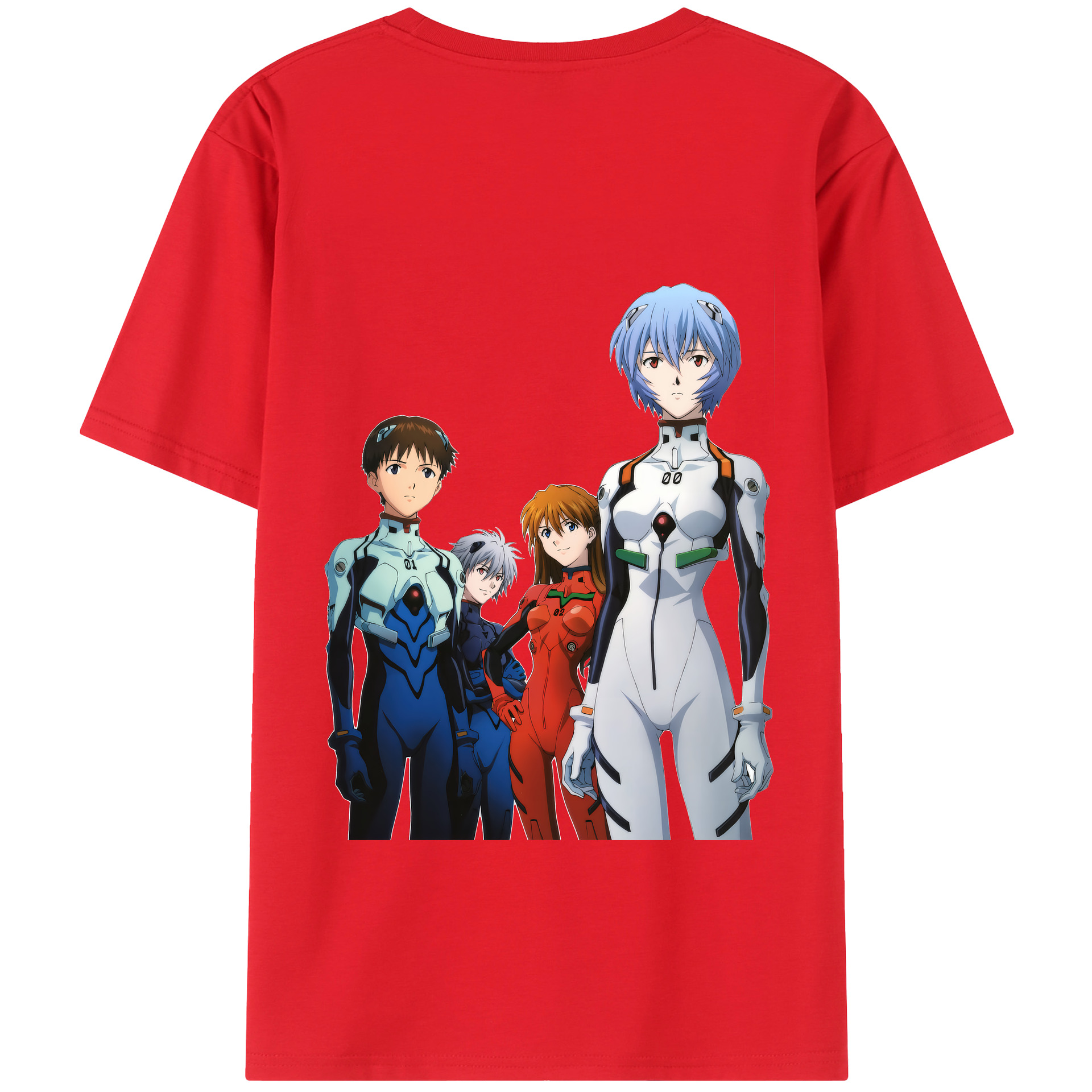 （画像用） EVA 新世紀エヴァンゲリオン 綿100％ メンズ半袖Tシャツ（バックプリント） 通気性