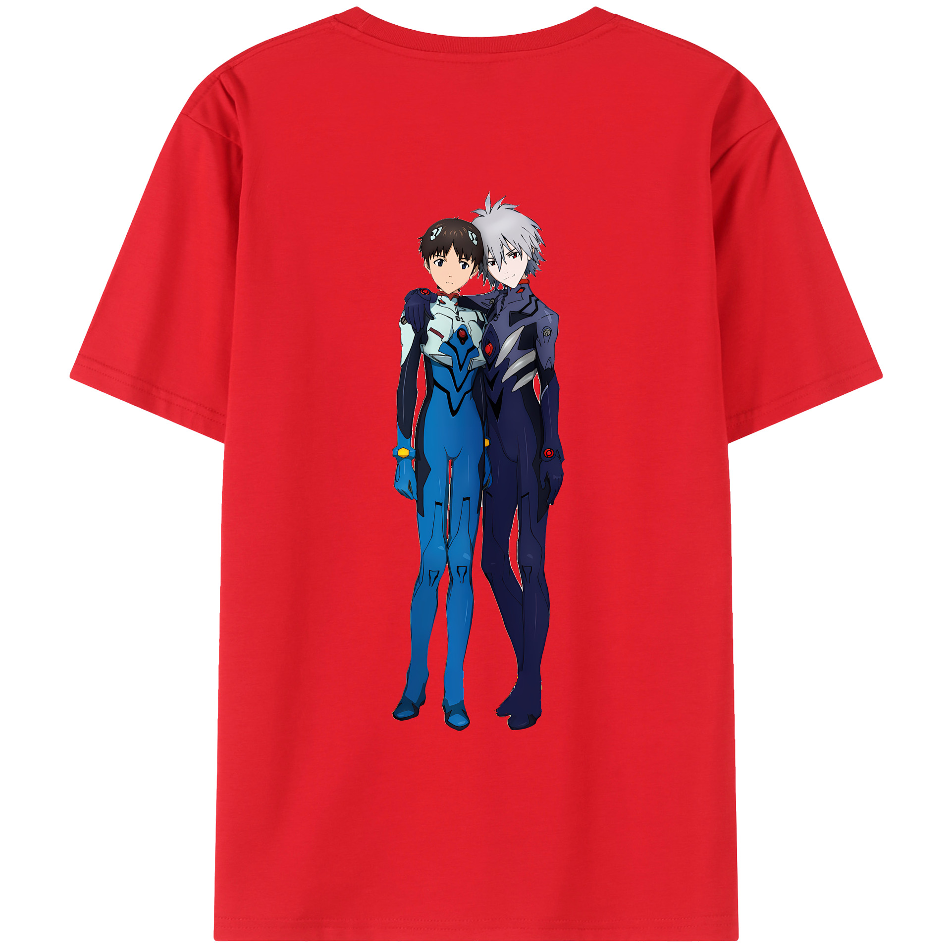 （画像用） EVA 新世紀エヴァンゲリオン 綿100％ メンズ半袖Tシャツ（バックプリント） 通気性