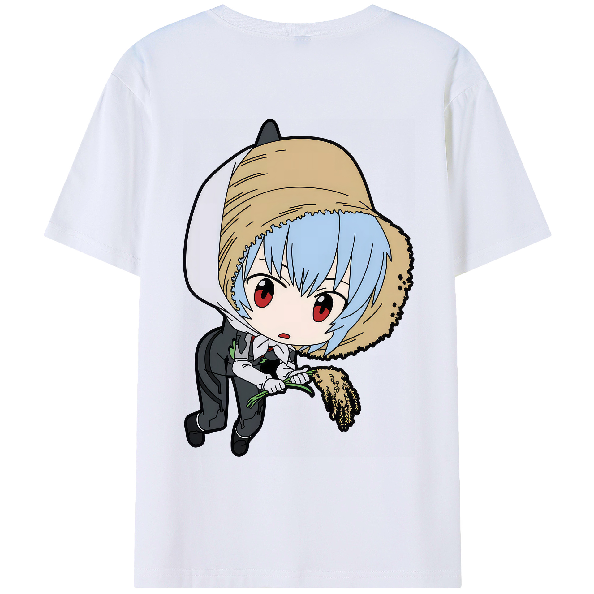 （画像用） EVA 新世紀エヴァンゲリオン 綿100％ メンズ半袖Tシャツ（バックプリント） 通気性