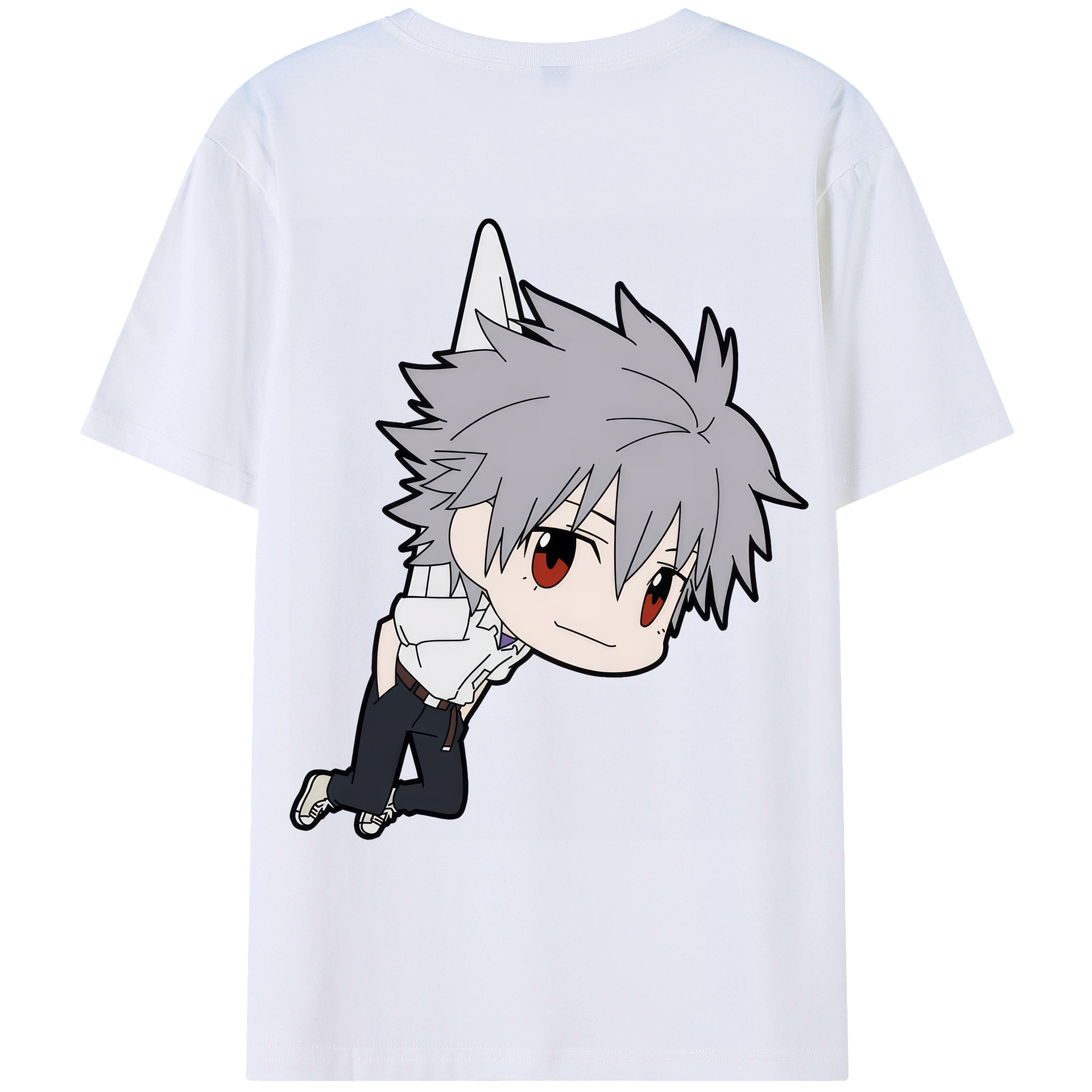 （画像用） EVA 新世紀エヴァンゲリオン 綿100％ メンズ半袖Tシャツ（バックプリント） 通気性