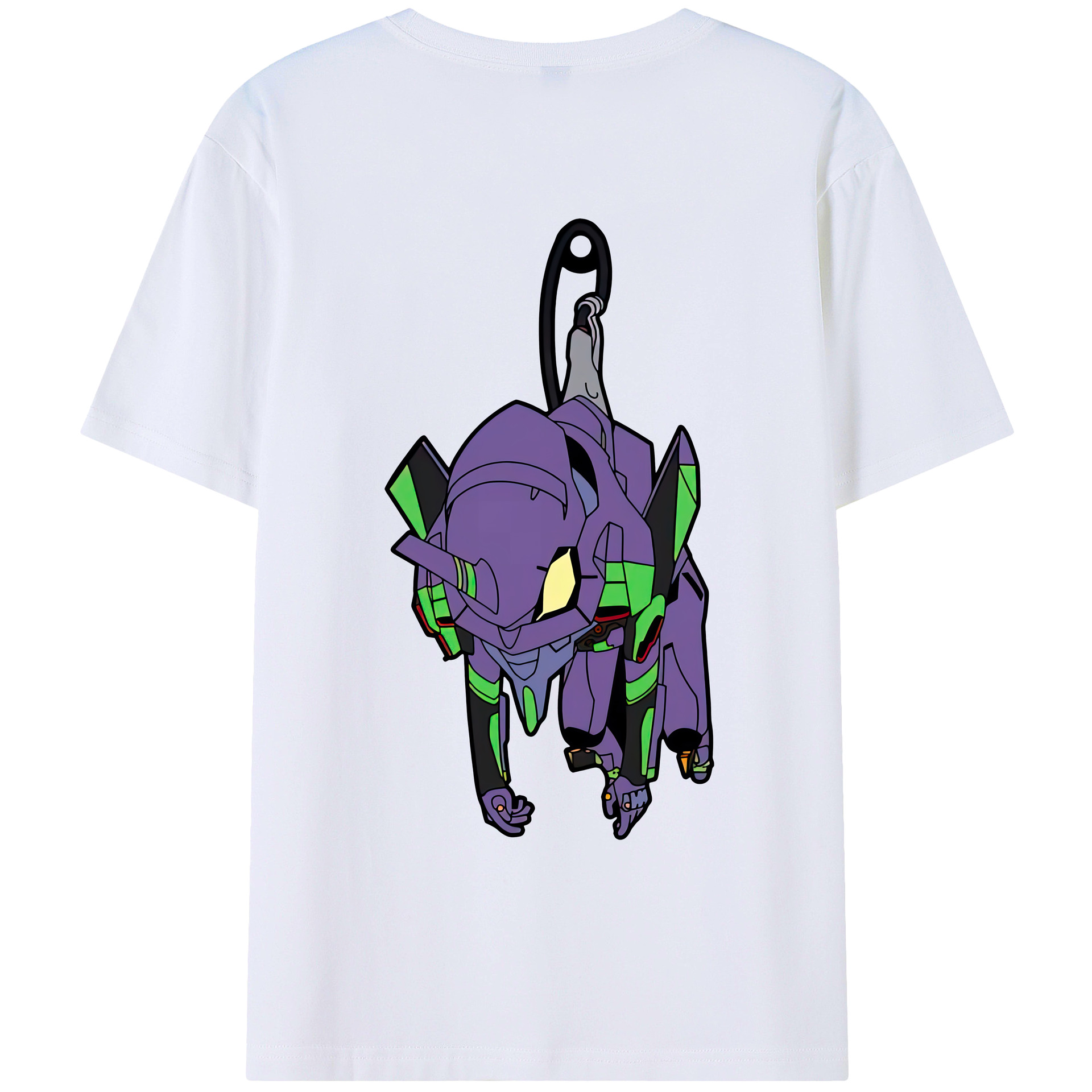 （画像用） EVA 新世紀エヴァンゲリオン 綿100％ メンズ半袖Tシャツ（バックプリント） 通気性