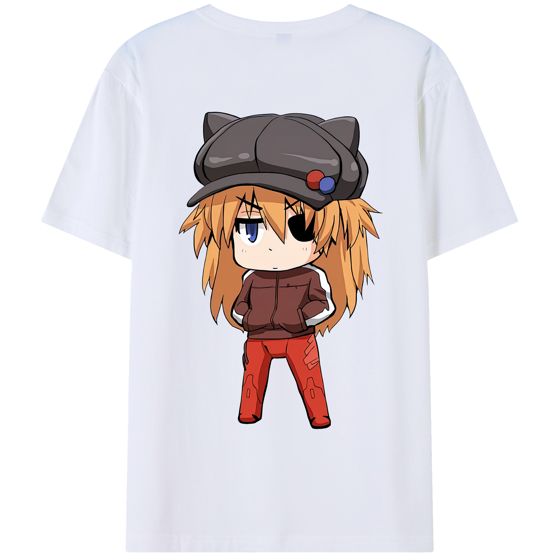 （画像用） EVA 新世紀エヴァンゲリオン 綿100％ メンズ半袖Tシャツ（バックプリント） 通気性