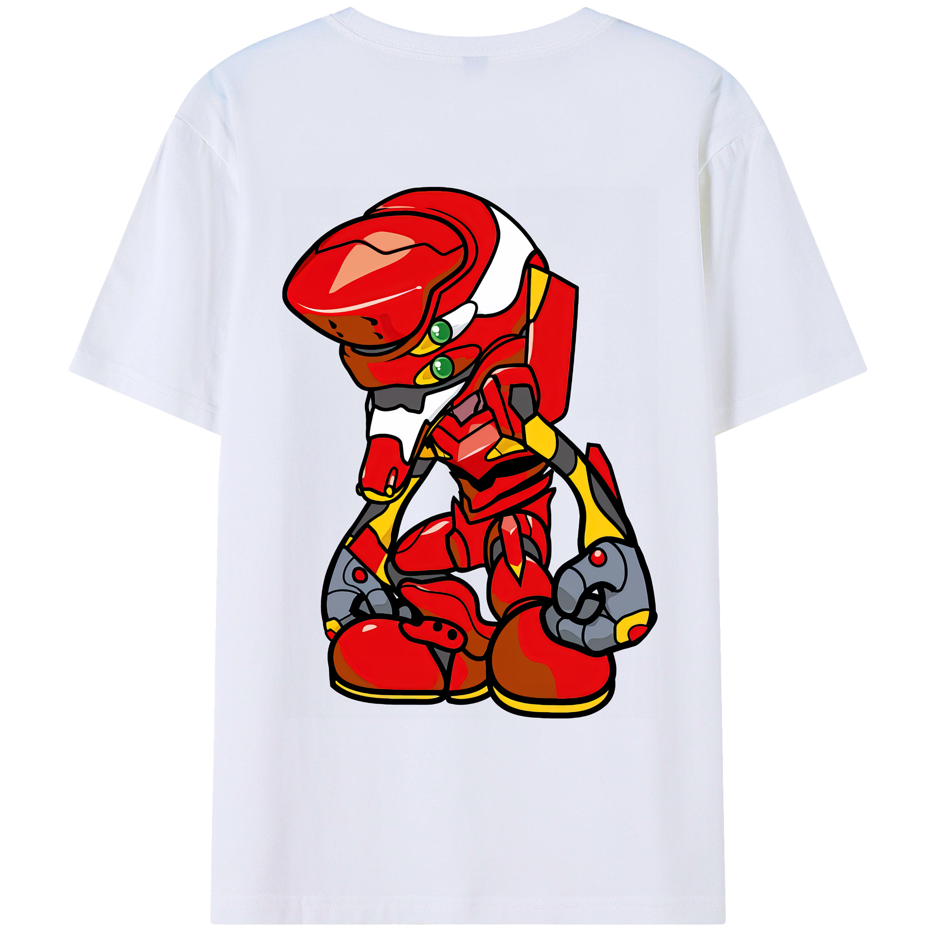（画像用） EVA 新世紀エヴァンゲリオン 綿100％ メンズ半袖Tシャツ（バックプリント） 通気性