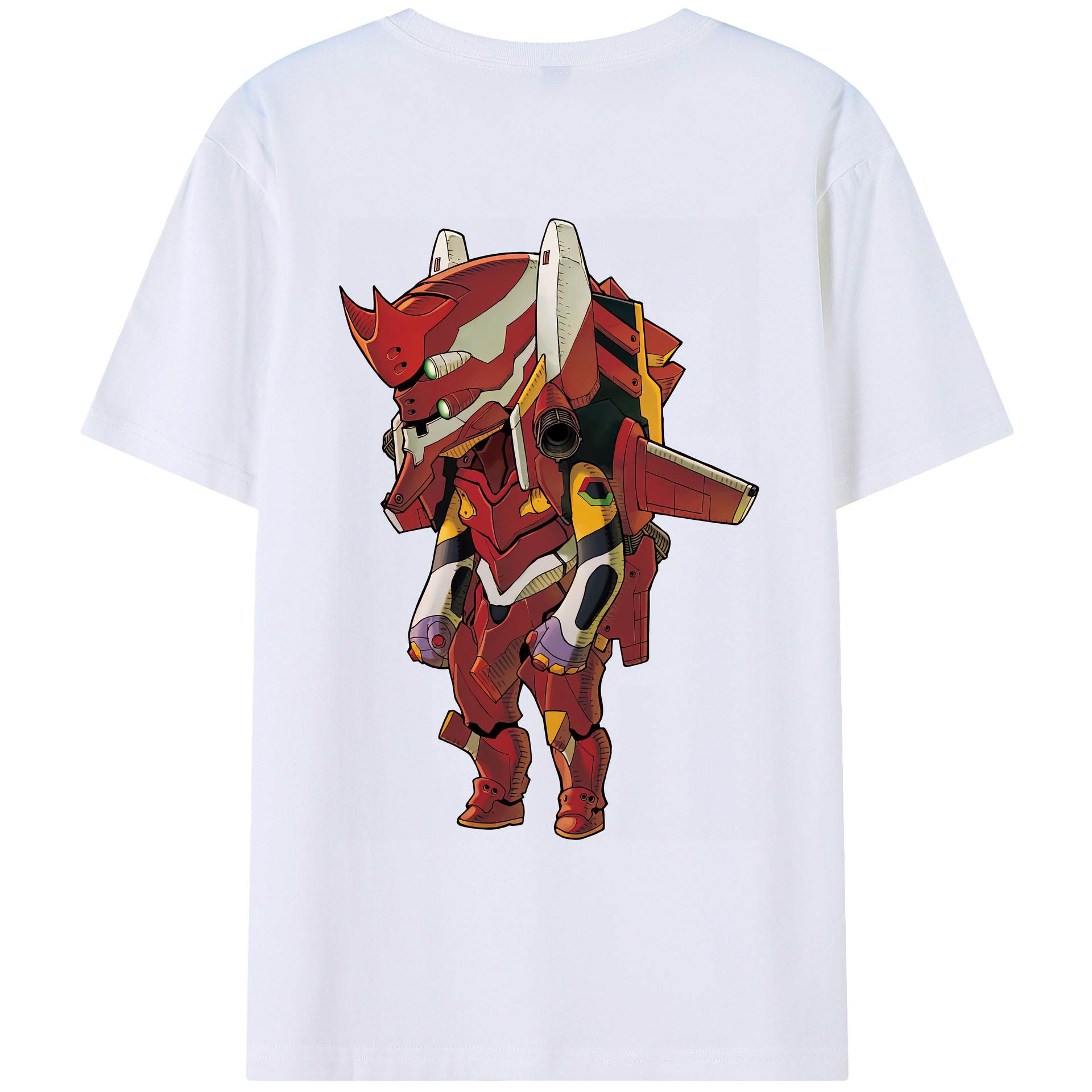 （画像用） EVA 新世紀エヴァンゲリオン 綿100％ メンズ半袖Tシャツ（バックプリント） 通気性