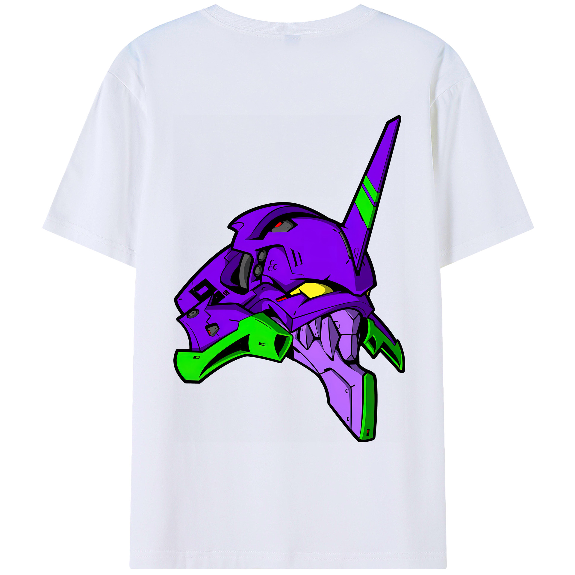 （画像用） EVA 新世紀エヴァンゲリオン 綿100％ メンズ半袖Tシャツ（バックプリント） 通気性