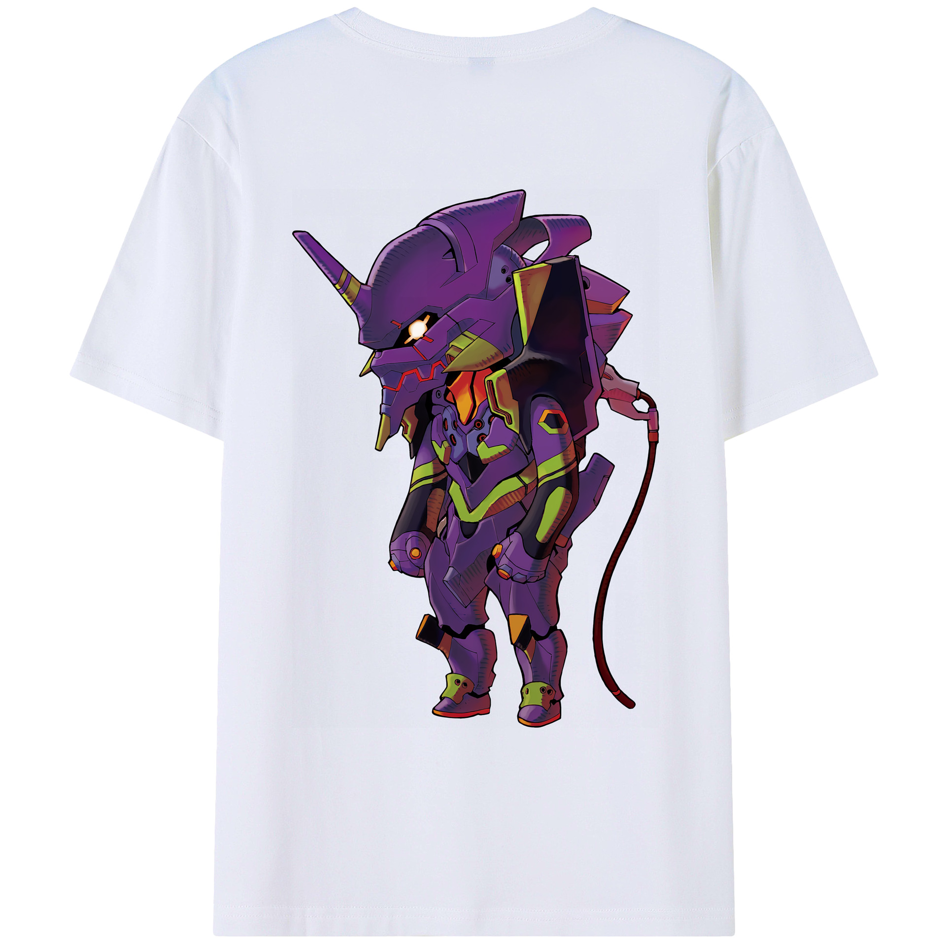 （画像用） EVA 新世紀エヴァンゲリオン 綿100％ メンズ半袖Tシャツ（バックプリント） 通気性
