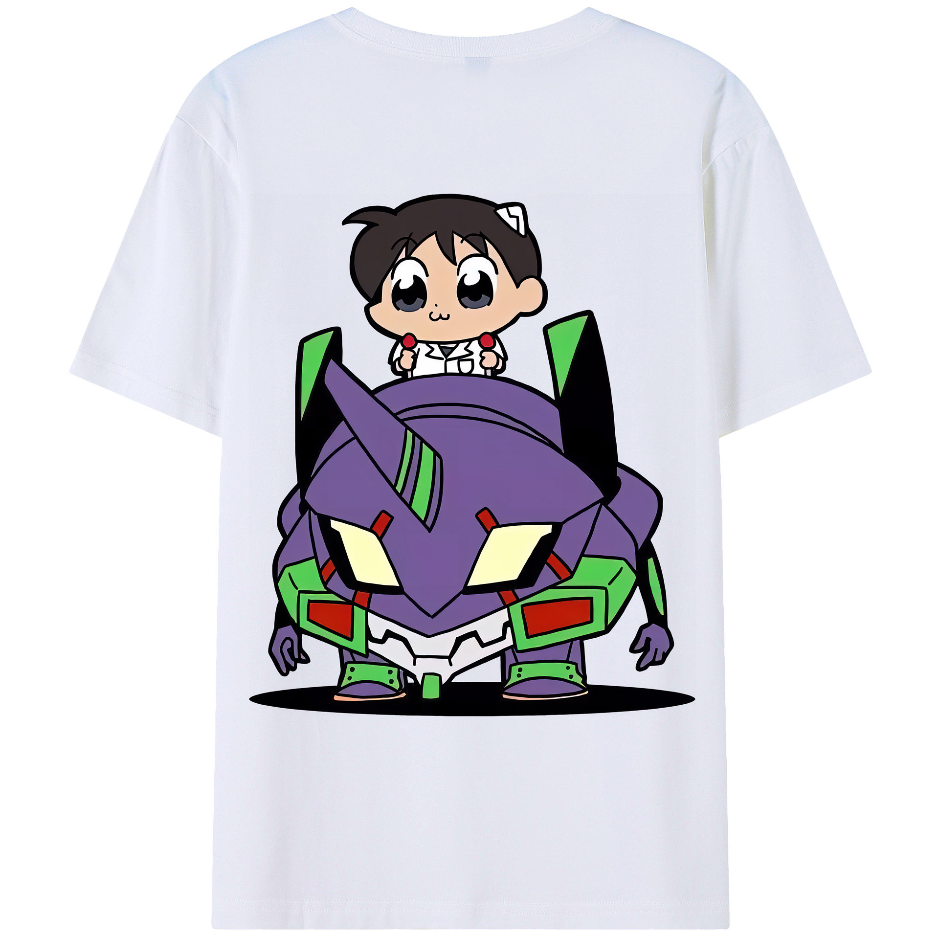 （画像用） EVA 新世紀エヴァンゲリオン 綿100％ メンズ半袖Tシャツ（バックプリント） 通気性