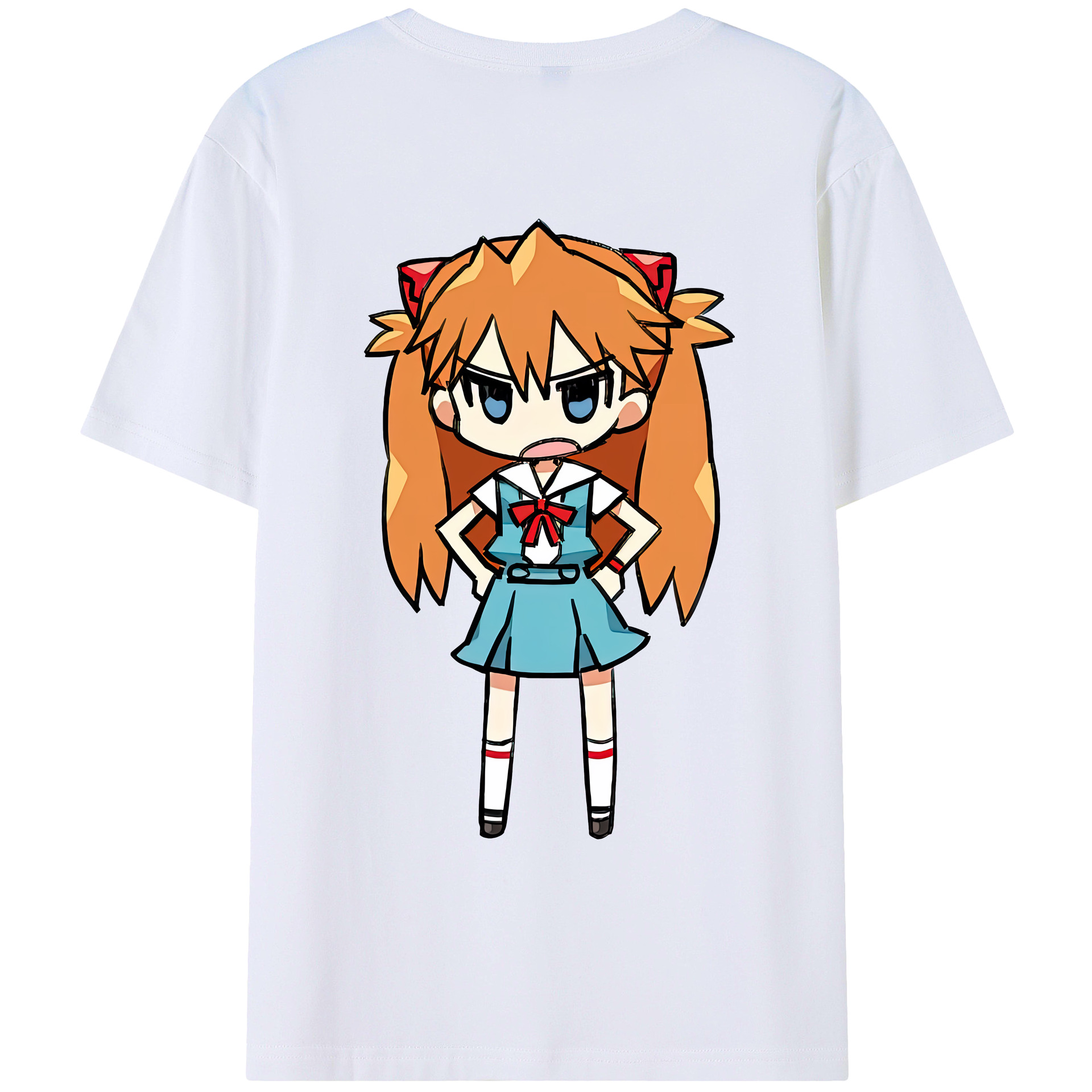 （画像用） EVA 新世紀エヴァンゲリオン 綿100％ メンズ半袖Tシャツ（バックプリント） 通気性