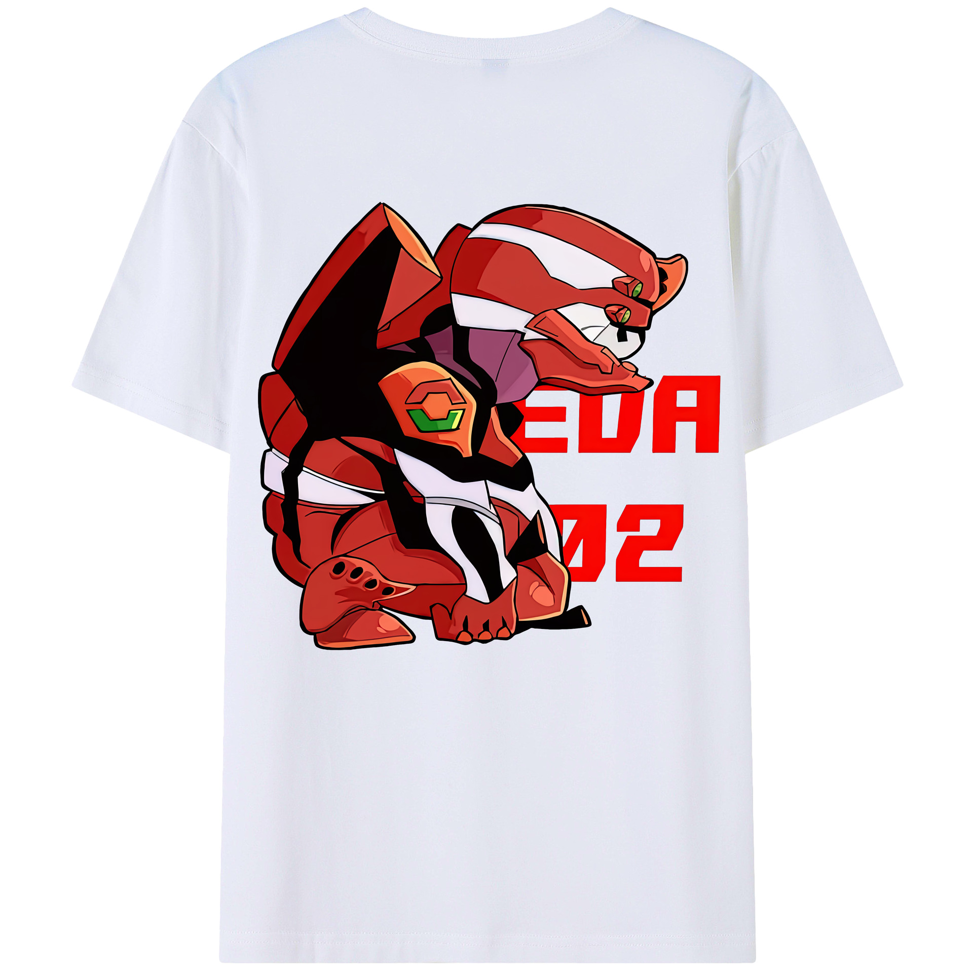 （画像用） EVA 新世紀エヴァンゲリオン 綿100％ メンズ半袖Tシャツ（バックプリント） 通気性