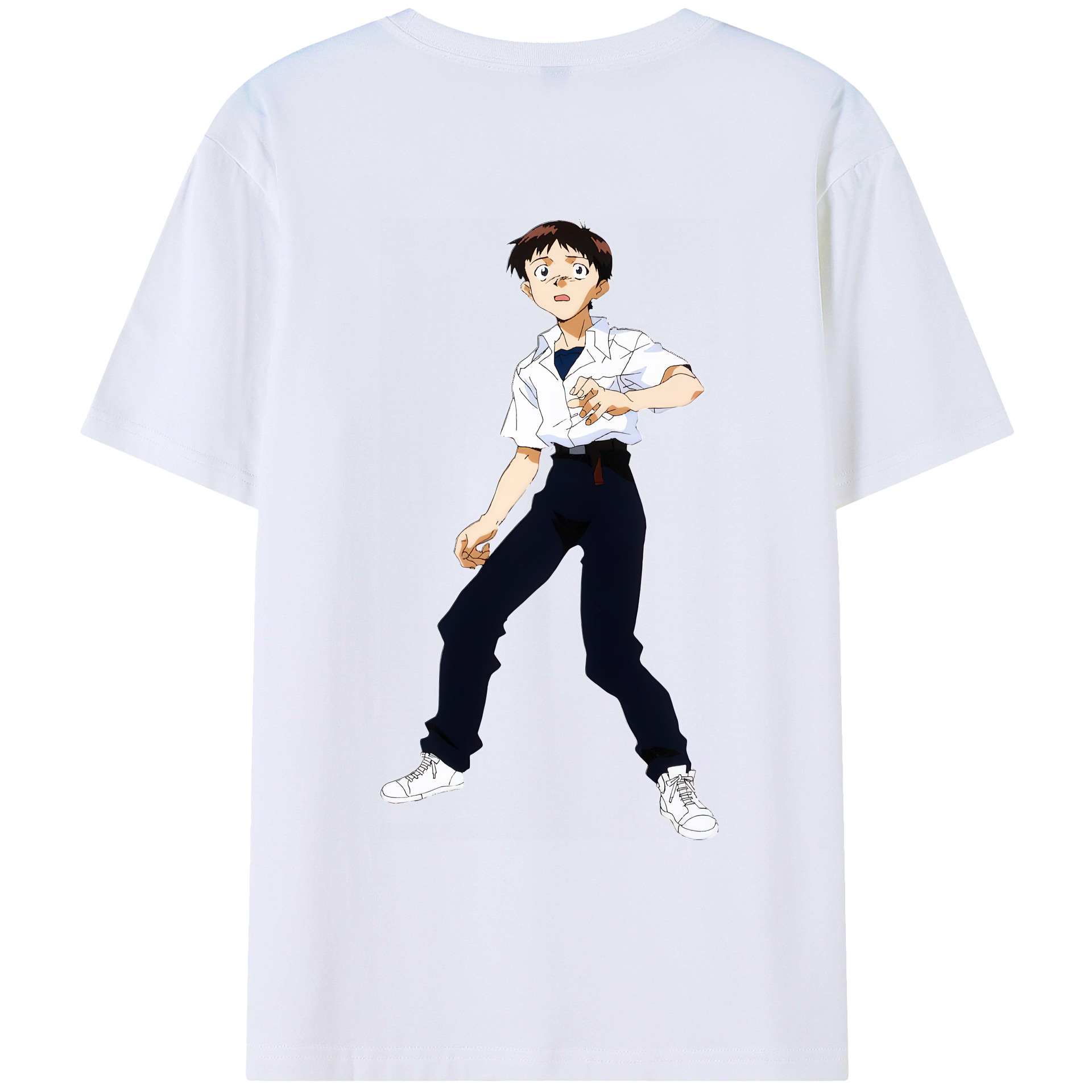 （画像用） EVA 新世紀エヴァンゲリオン 綿100％ メンズ半袖Tシャツ（バックプリント） 通気性