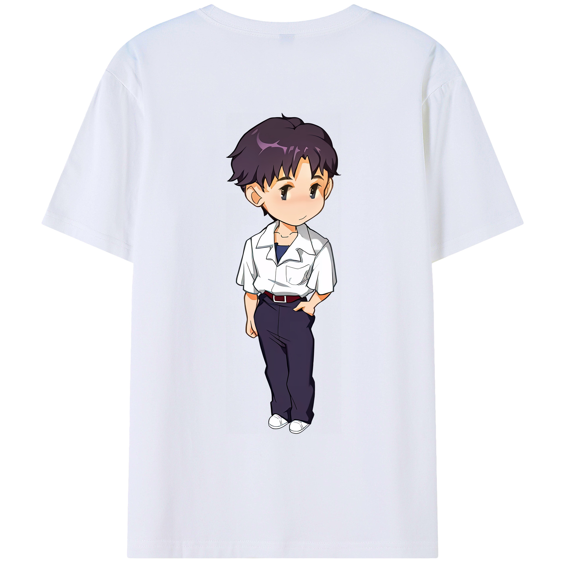 （画像用） EVA 新世紀エヴァンゲリオン 綿100％ メンズ半袖Tシャツ（バックプリント） 通気性