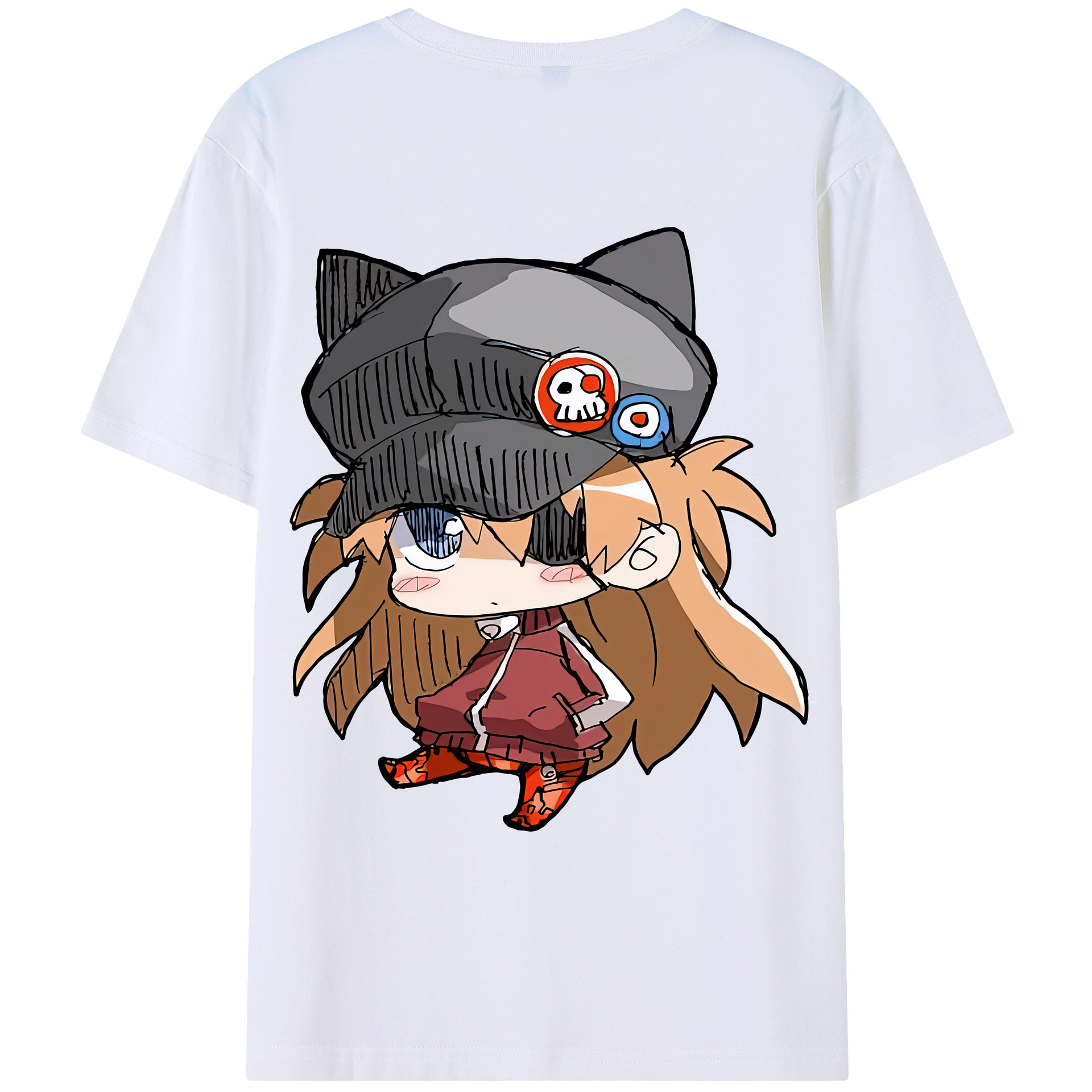 （画像用） EVA 新世紀エヴァンゲリオン 綿100％ メンズ半袖Tシャツ（バックプリント） 通気性