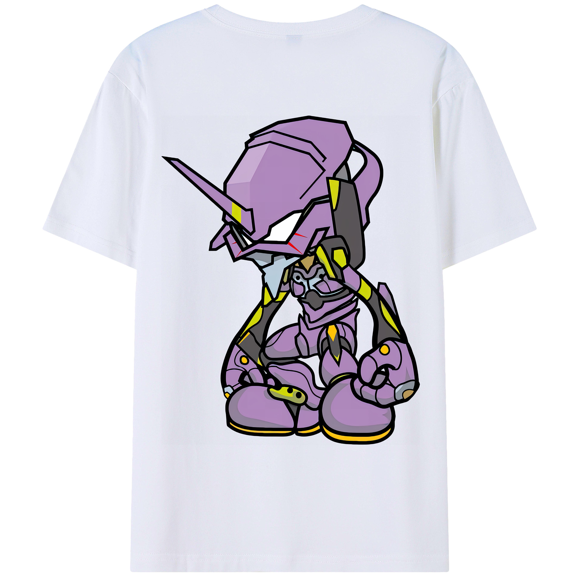 （画像用） EVA 新世紀エヴァンゲリオン 綿100％ メンズ半袖Tシャツ（バックプリント） 通気性