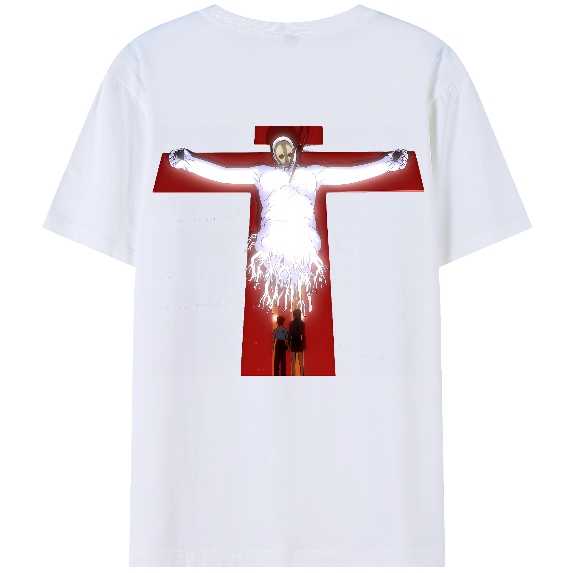 （画像用） EVA 新世紀エヴァンゲリオン 綿100％ メンズ半袖Tシャツ（バックプリント） 通気性