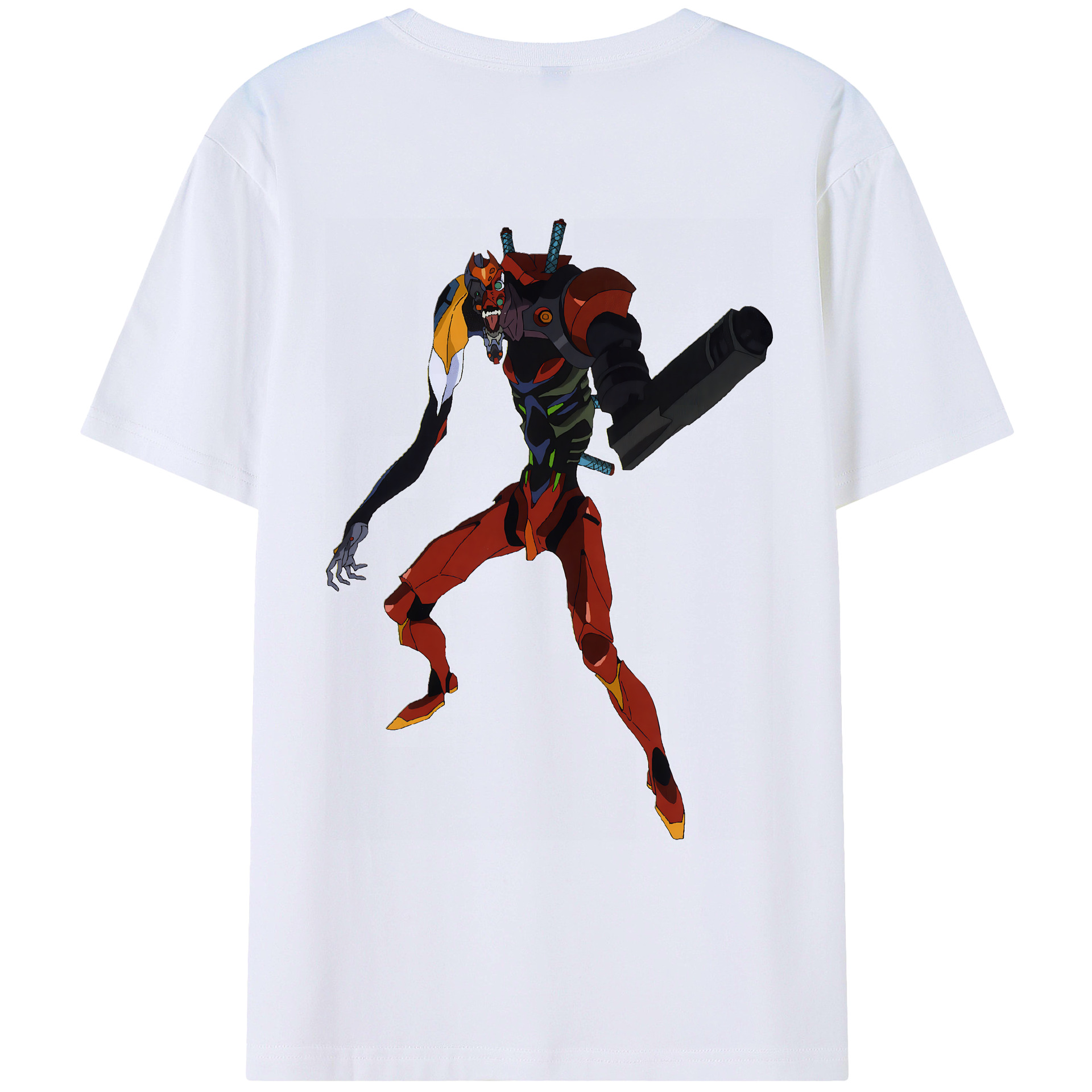 （画像用） EVA 新世紀エヴァンゲリオン 綿100％ メンズ半袖Tシャツ（バックプリント） 通気性