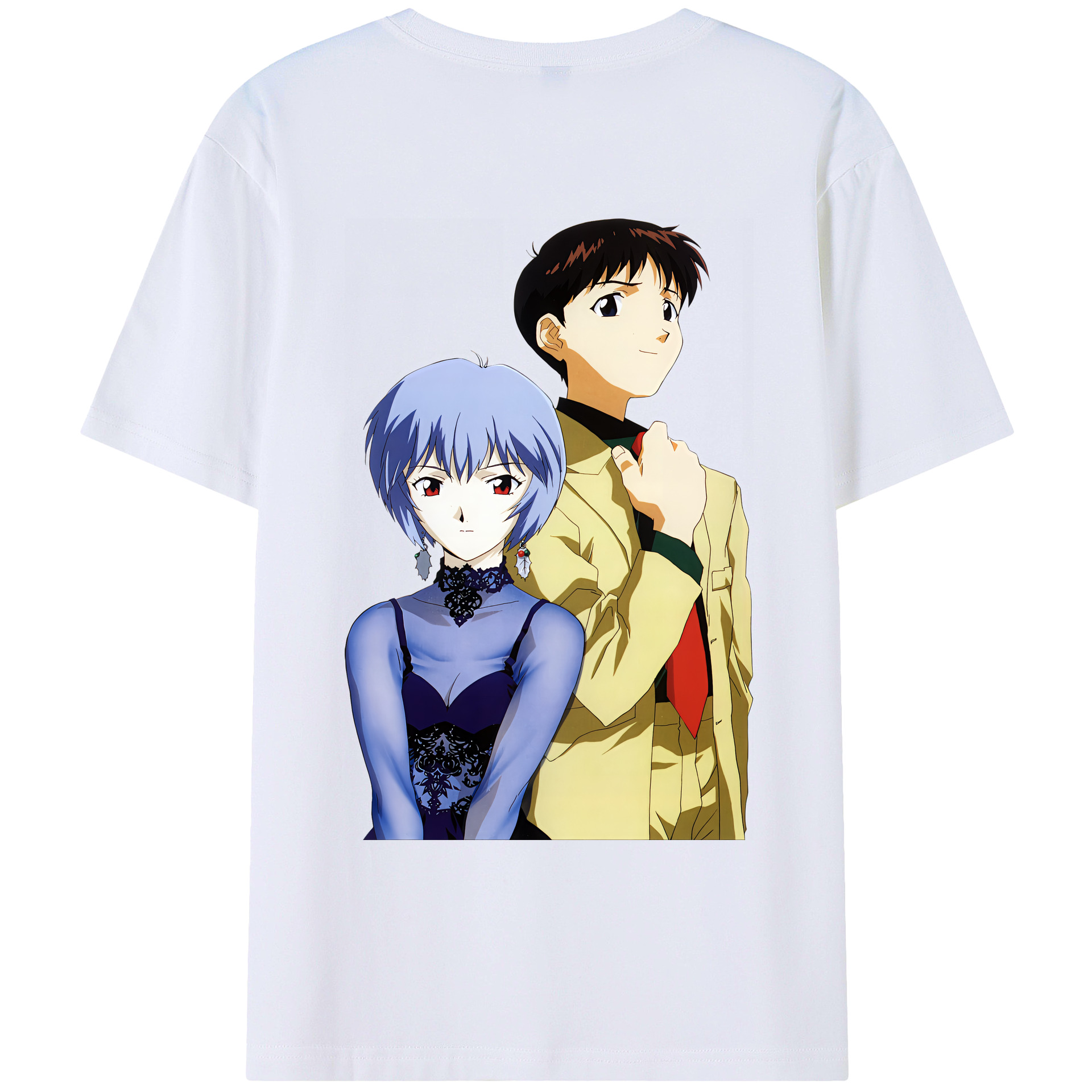 （画像用） EVA 新世紀エヴァンゲリオン 綿100％ メンズ半袖Tシャツ（バックプリント） 通気性