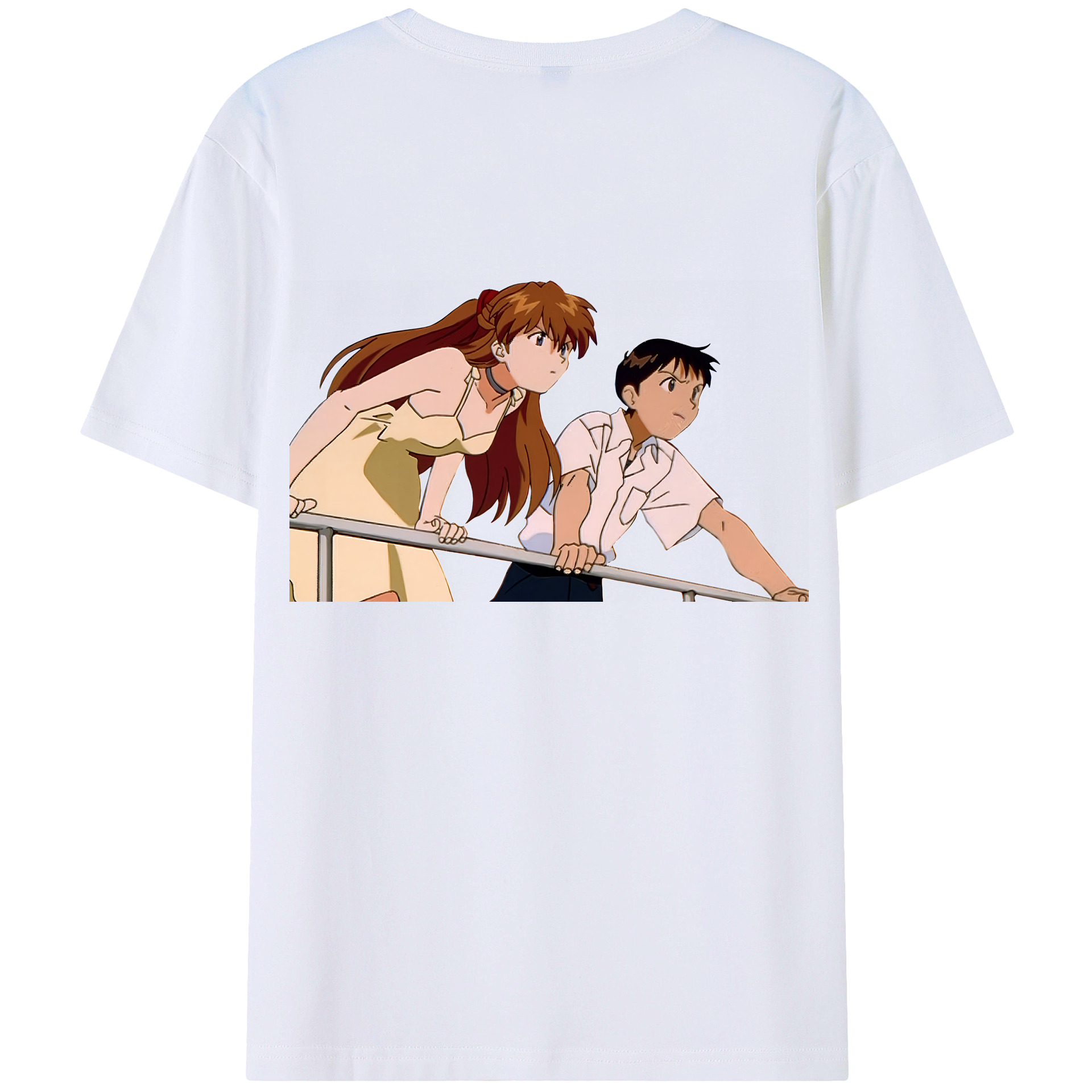 （画像用） EVA 新世紀エヴァンゲリオン 綿100％ メンズ半袖Tシャツ（バックプリント） 通気性