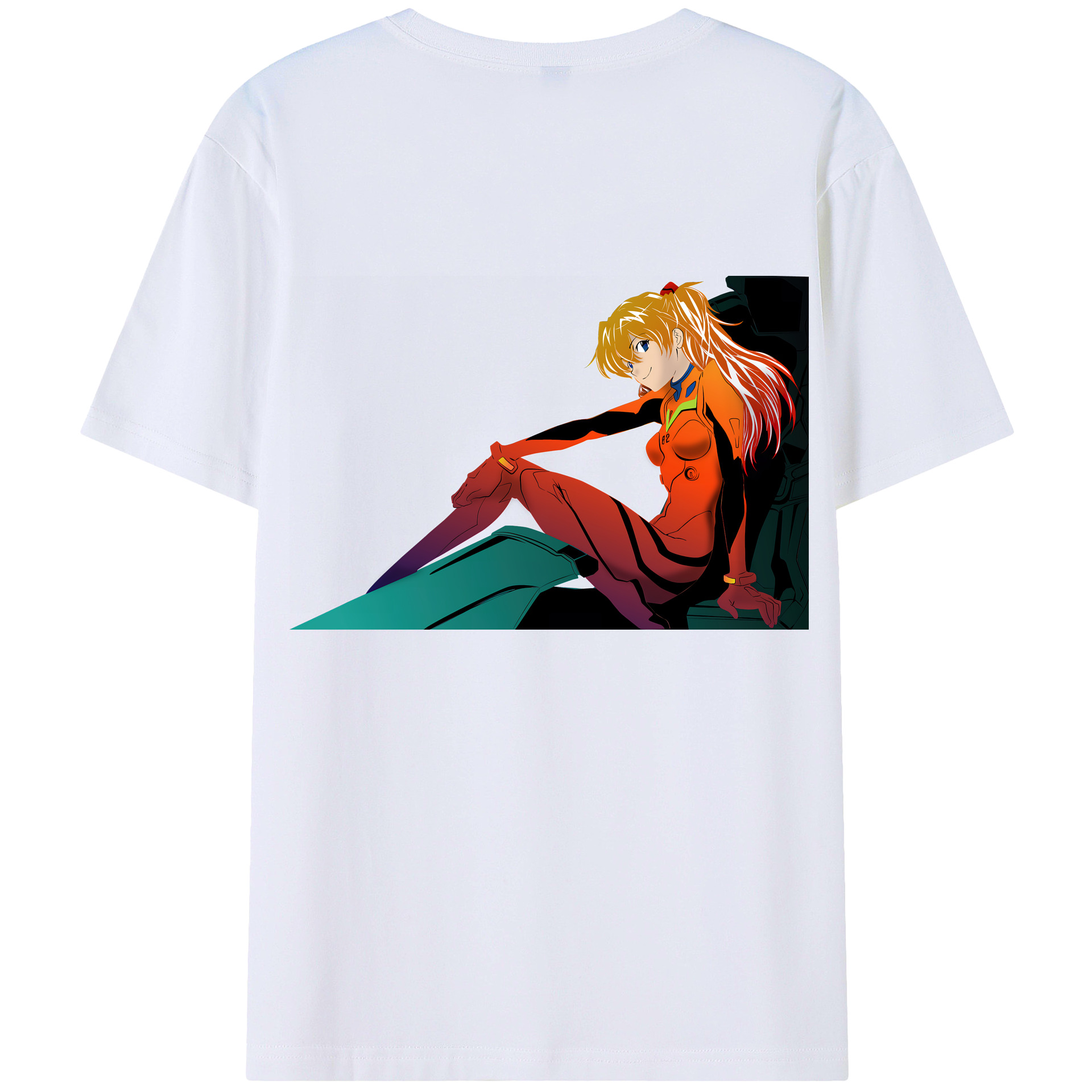 （画像用） EVA 新世紀エヴァンゲリオン 綿100％ メンズ半袖Tシャツ（バックプリント） 通気性