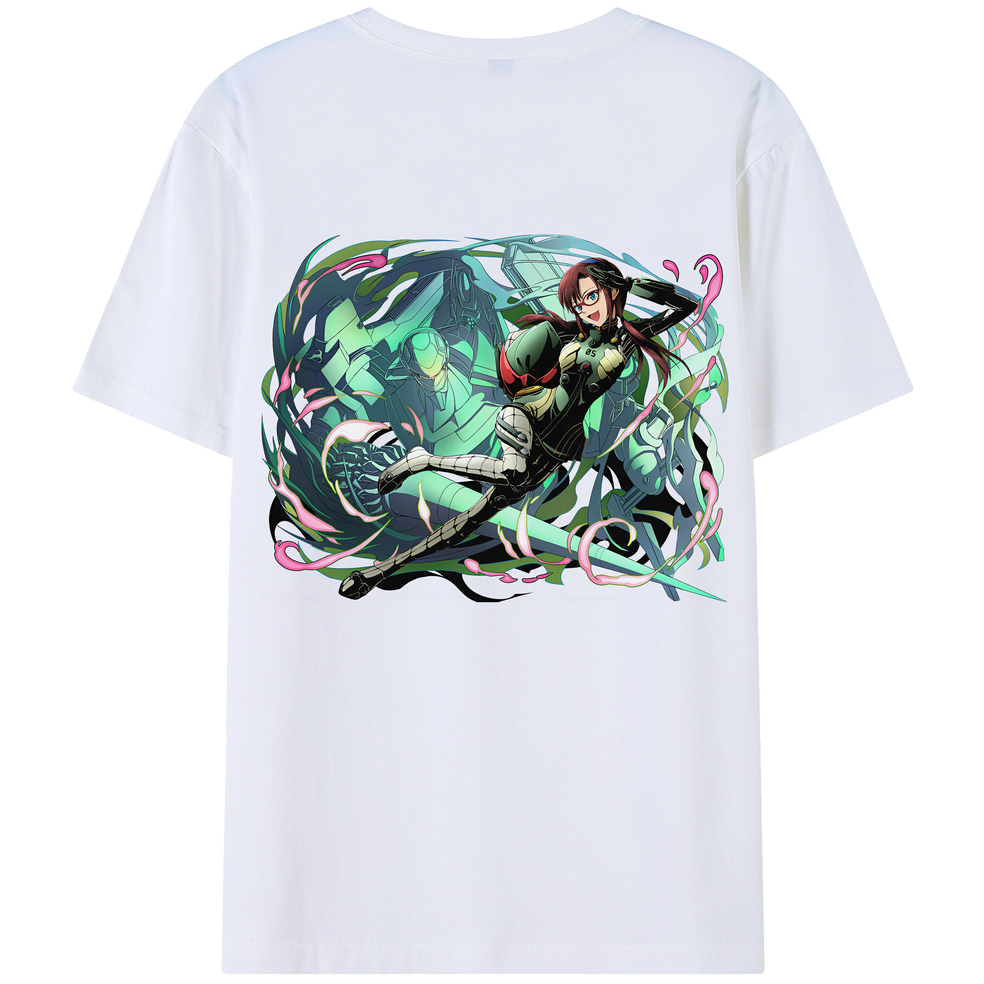 （画像用） EVA 新世紀エヴァンゲリオン 綿100％ メンズ半袖Tシャツ（バックプリント） 通気性