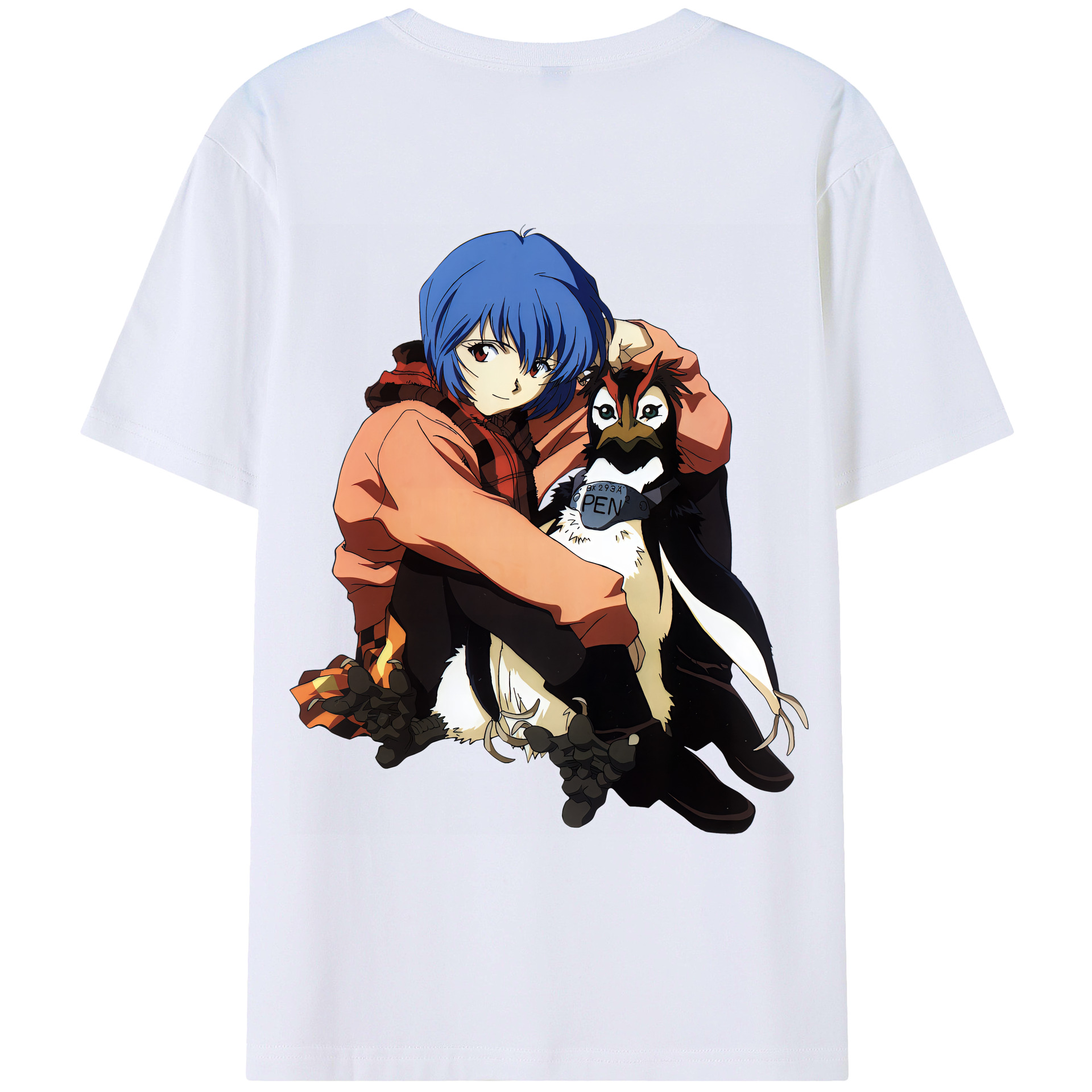 （画像用） EVA 新世紀エヴァンゲリオン 綿100％ メンズ半袖Tシャツ（バックプリント） 通気性