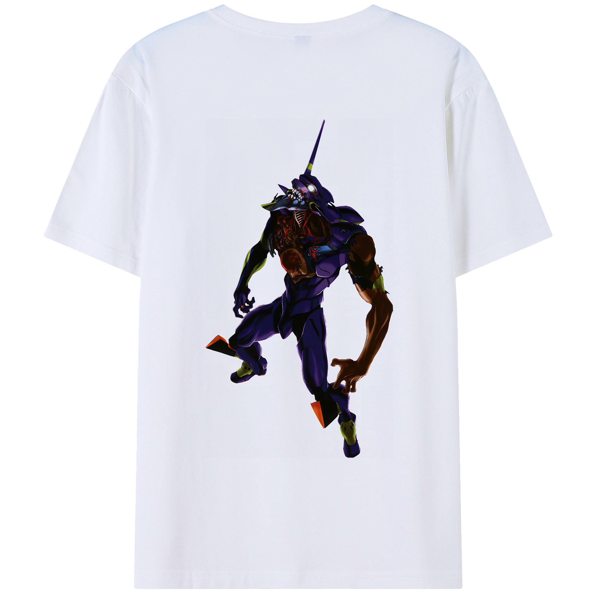 （画像用） EVA 新世紀エヴァンゲリオン 綿100％ メンズ半袖Tシャツ（バックプリント） 通気性