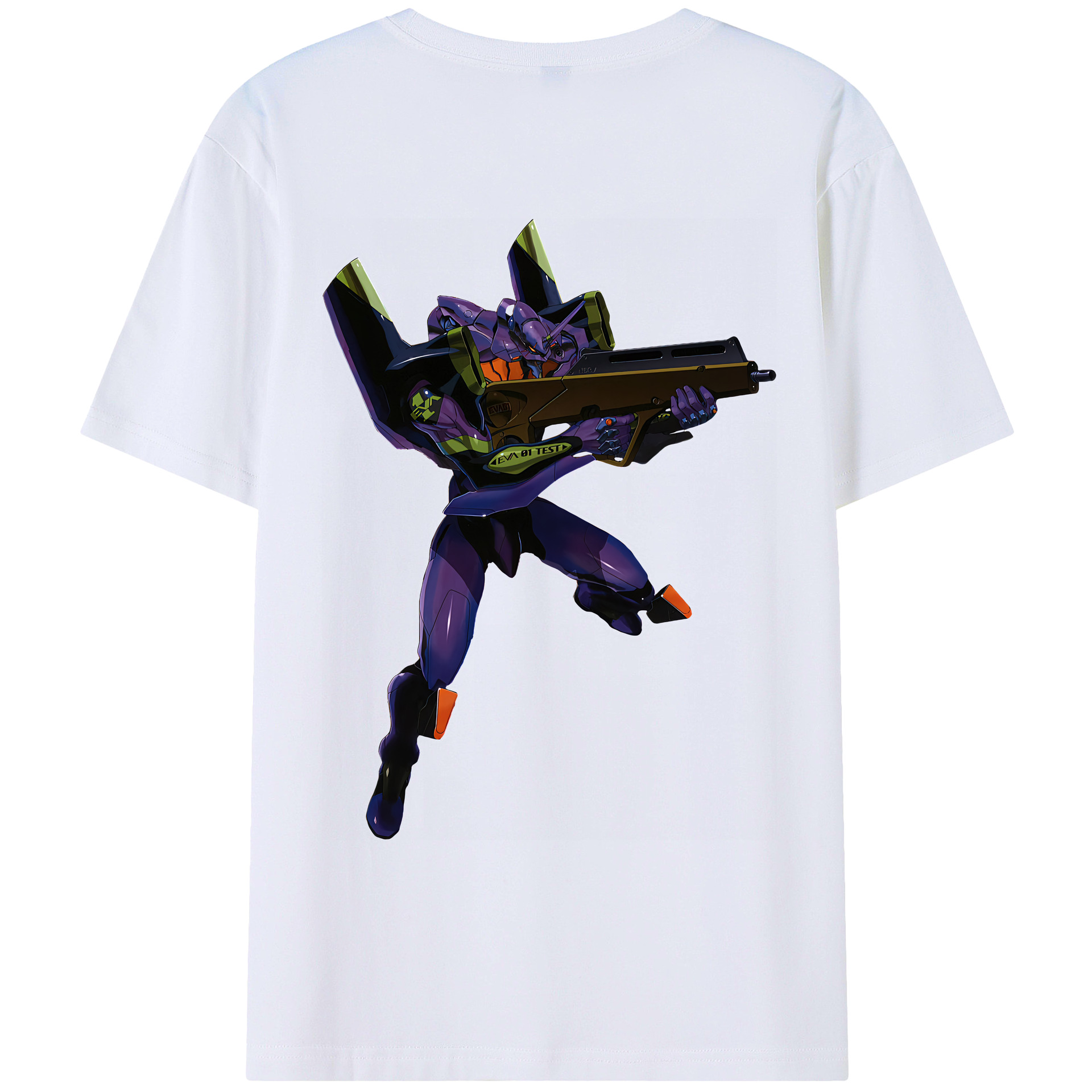 （画像用） EVA 新世紀エヴァンゲリオン 綿100％ メンズ半袖Tシャツ（バックプリント） 通気性
